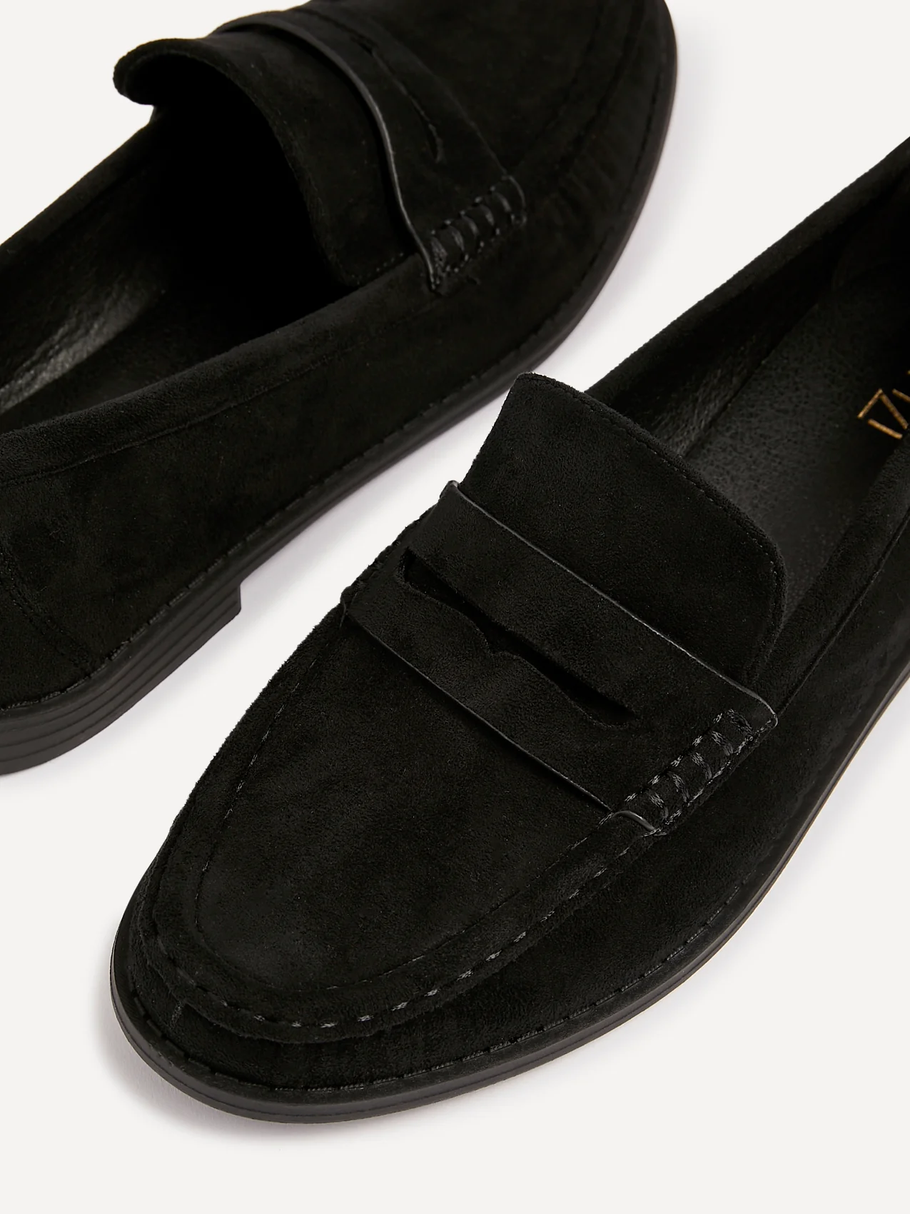 Precise Black Faux Suede Loafers - Image 4