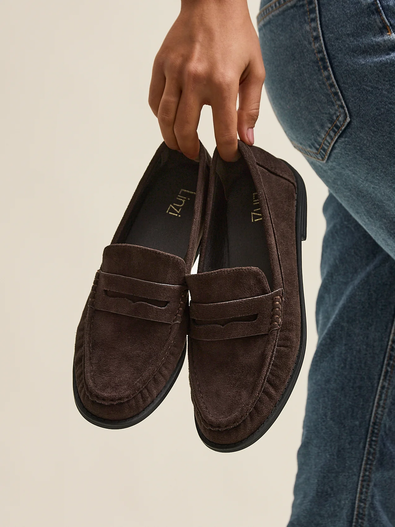 Precise Brown Faux Suede Loafers