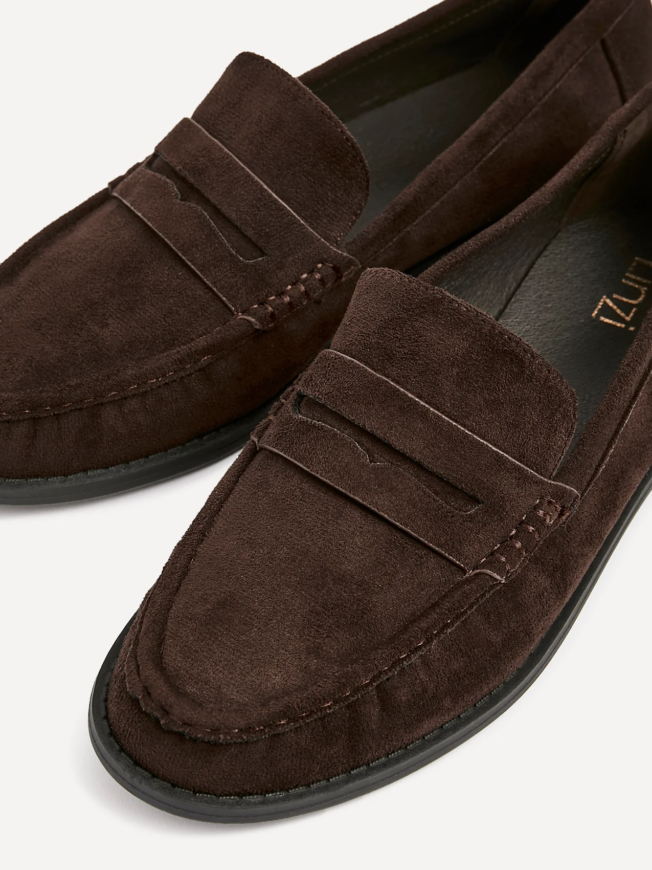Precise Brown Faux Suede Loafers - Image 4