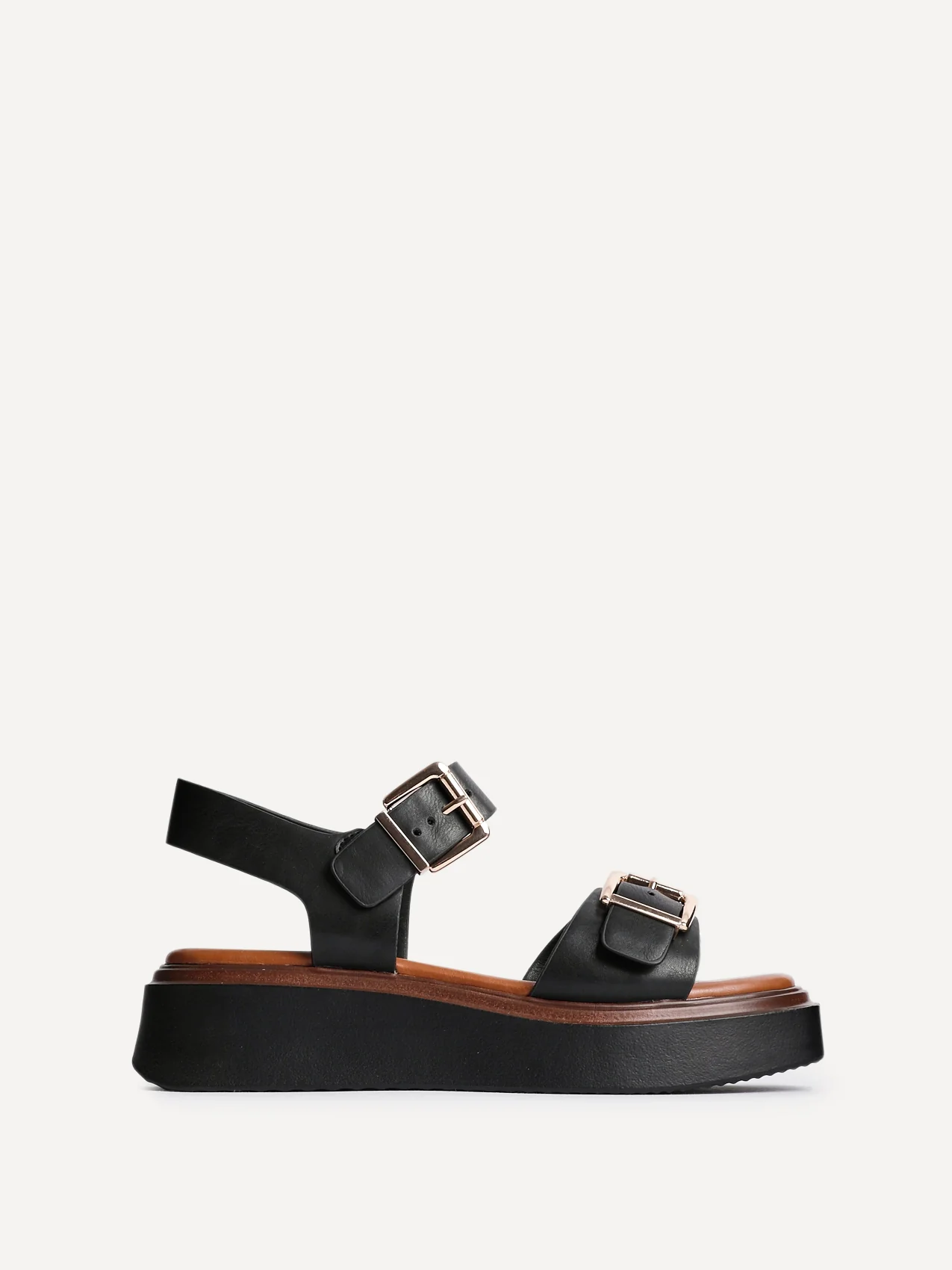 Preserve Black Flatform Sandals - Image 2