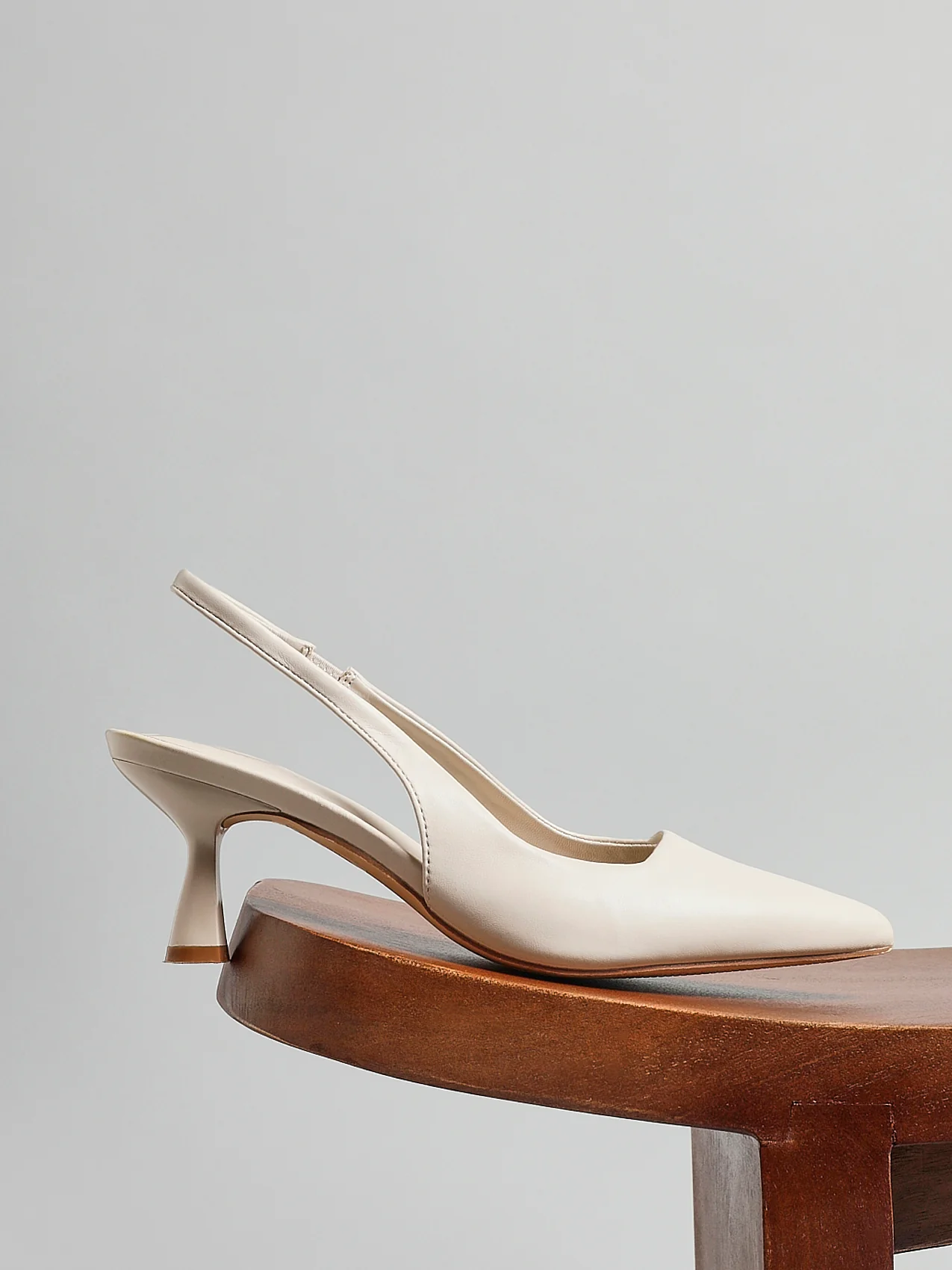 Presley Beige Faux Leather Court Heels - Image 6