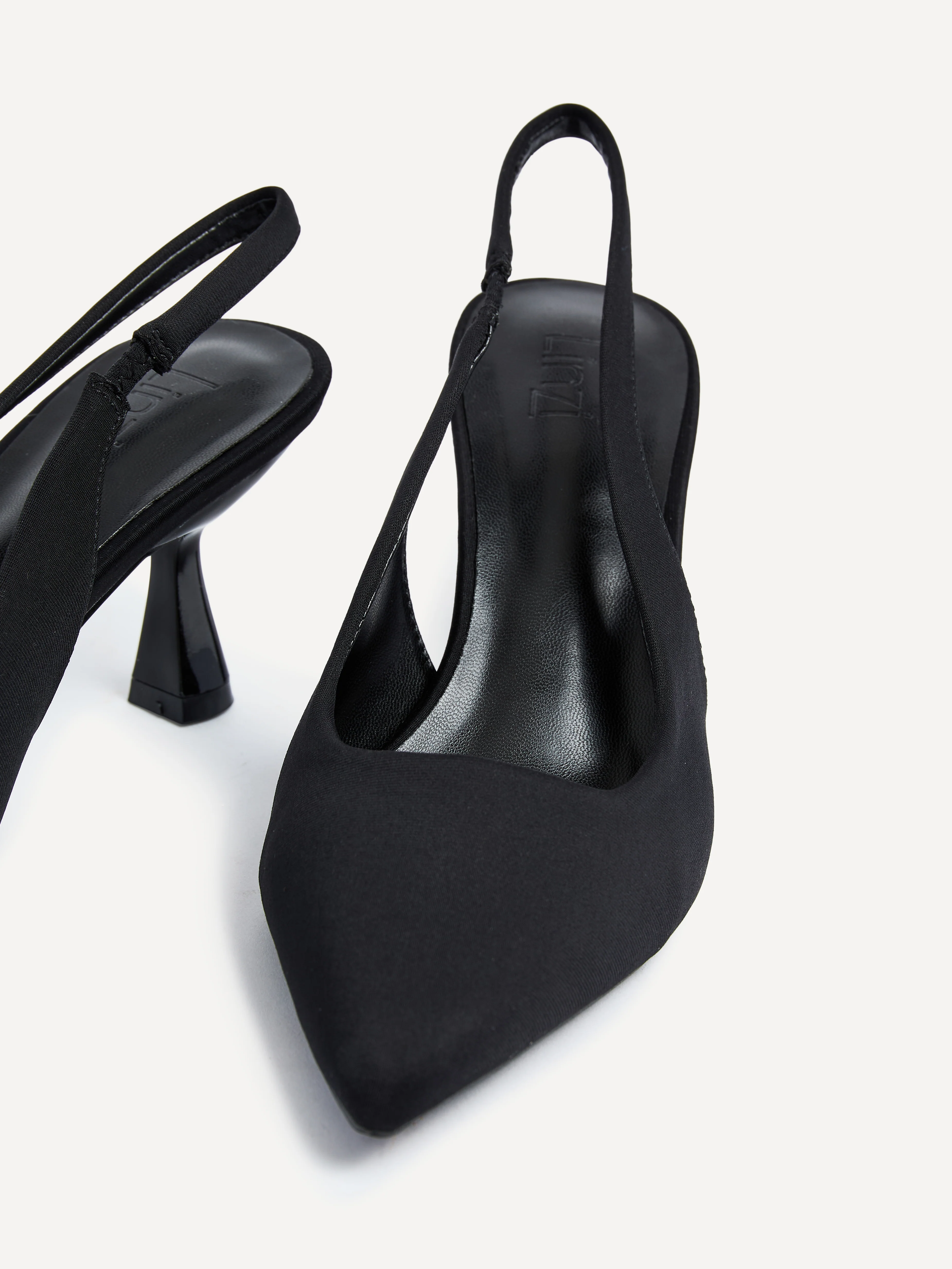 Presley Black Lycra Court Heels - Image 5