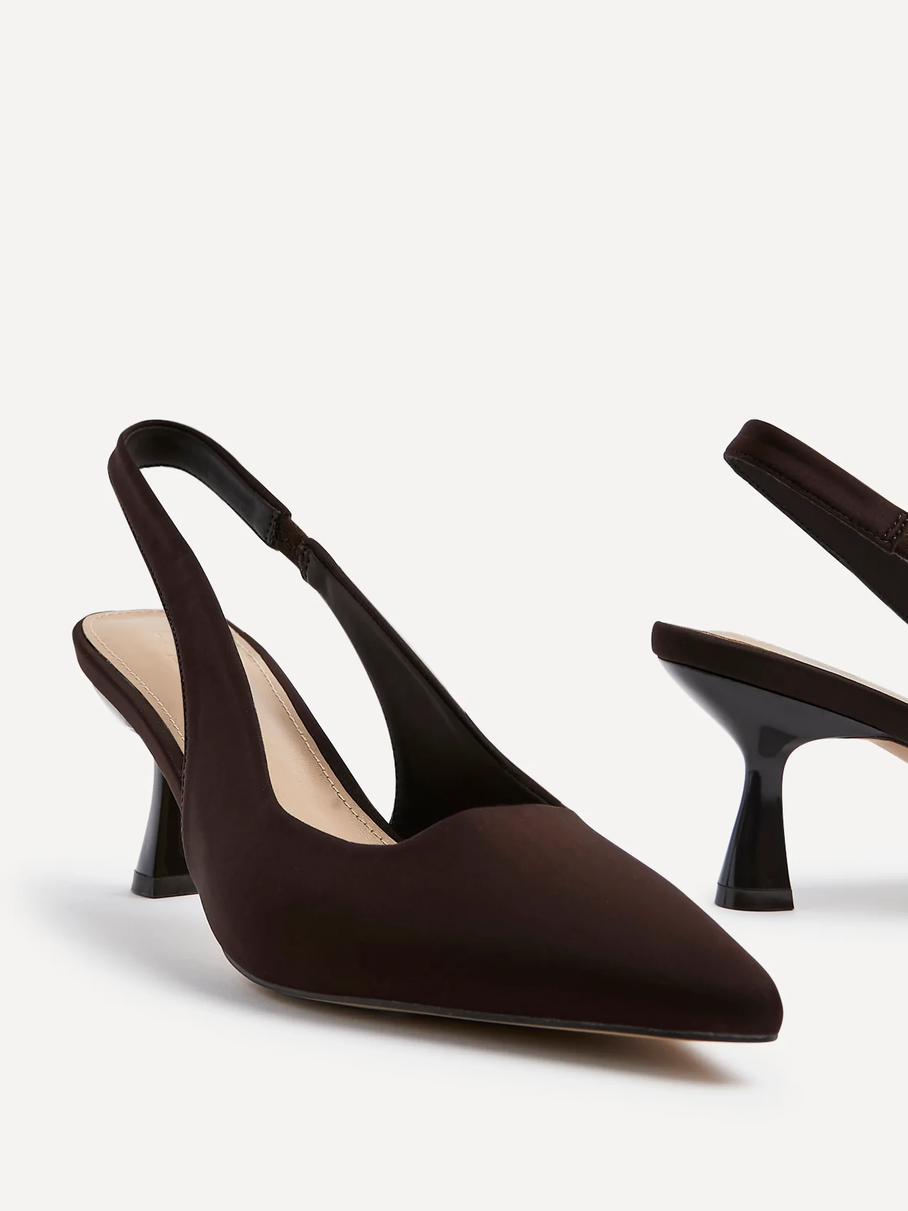 Presley Brown Lycra Court Heels - Image 4