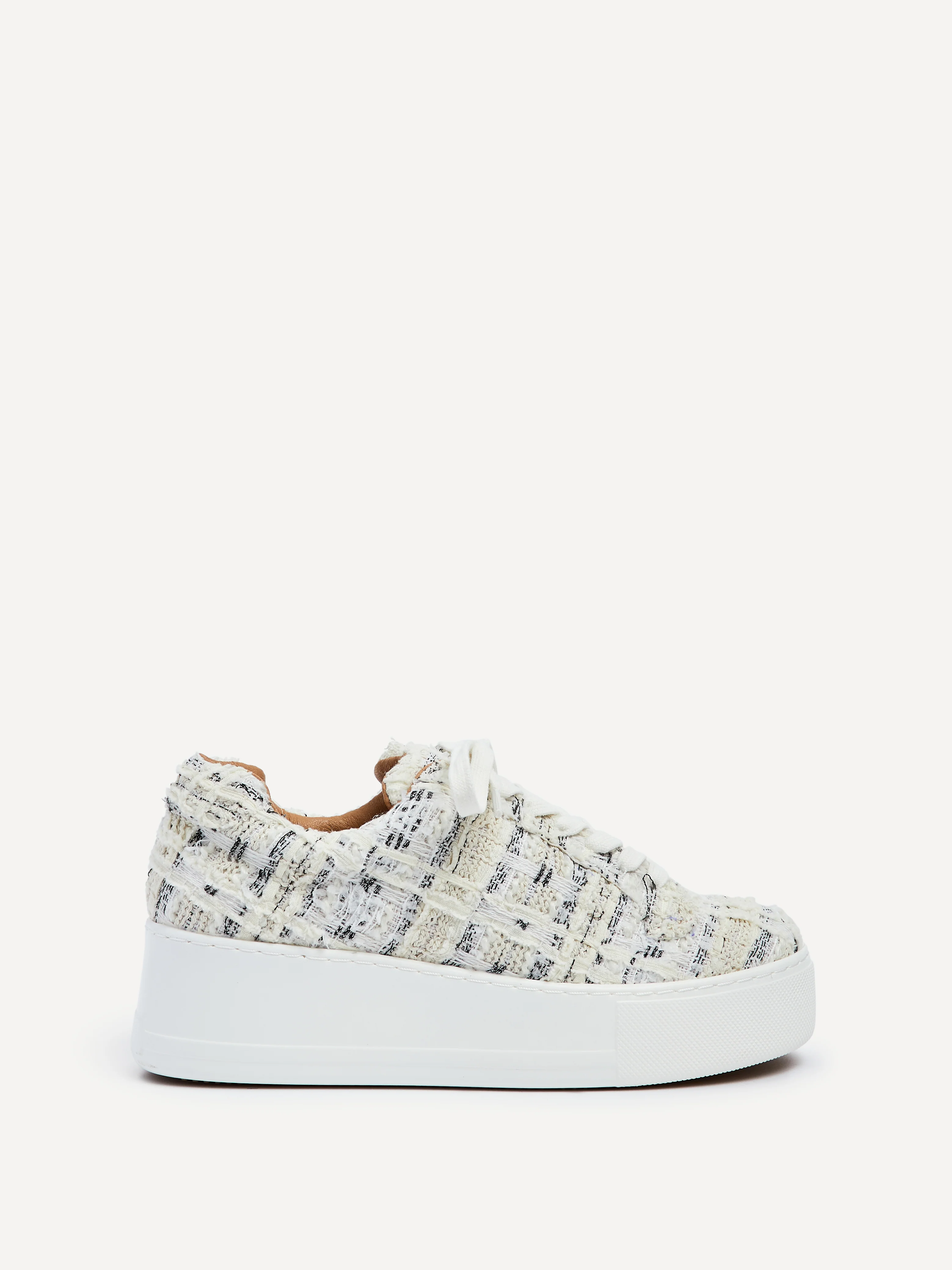 Quest White Tweed Trainers
