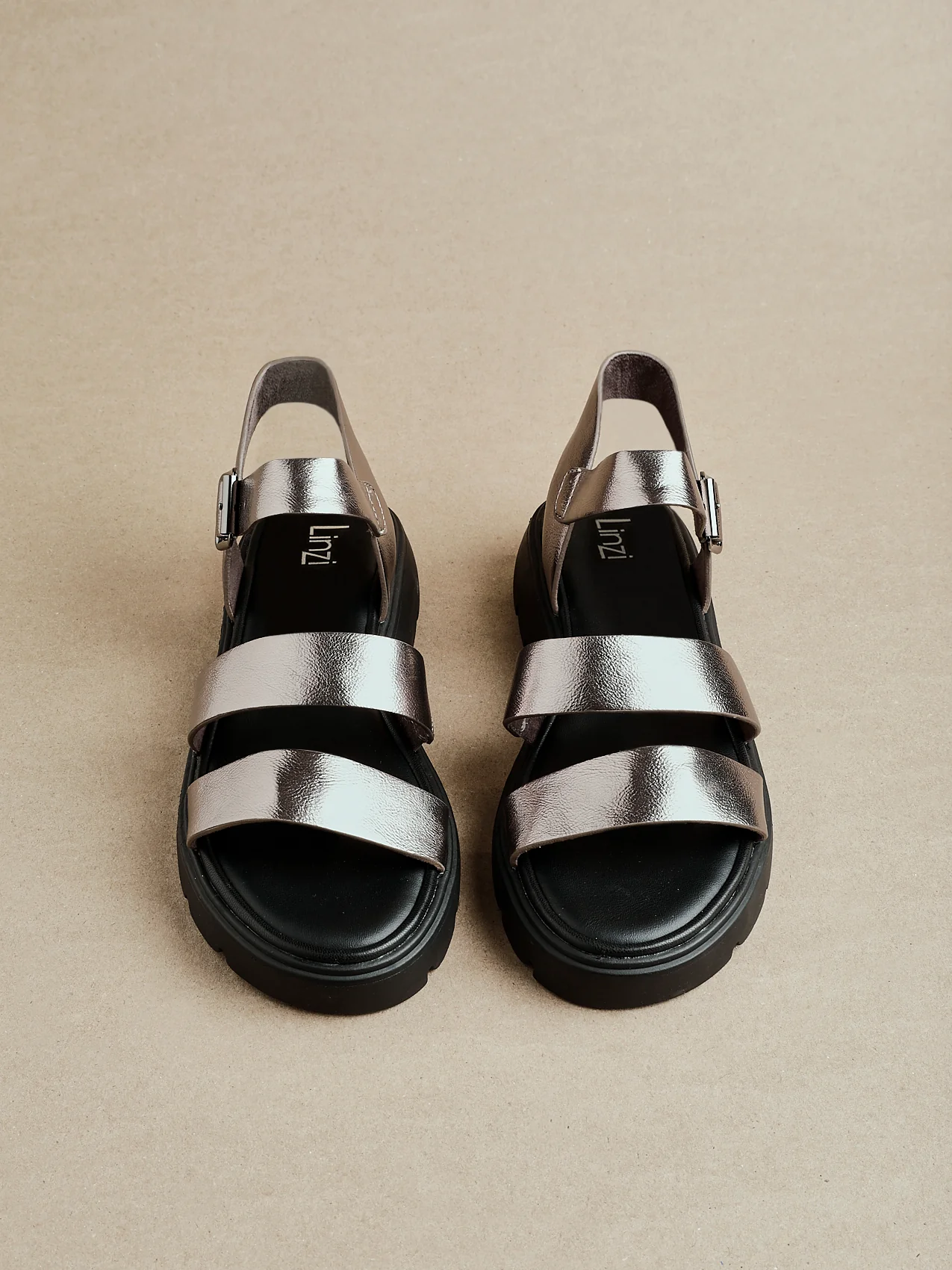 Ramona Pewter Gladiator Sandals - Image 6