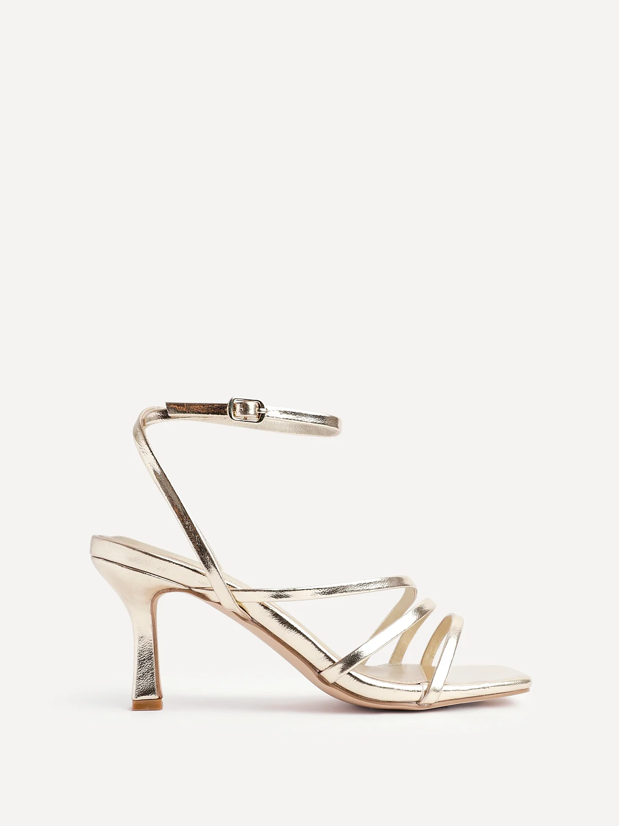Reflect Wide Fit Gold Strappy Heels - Image 2