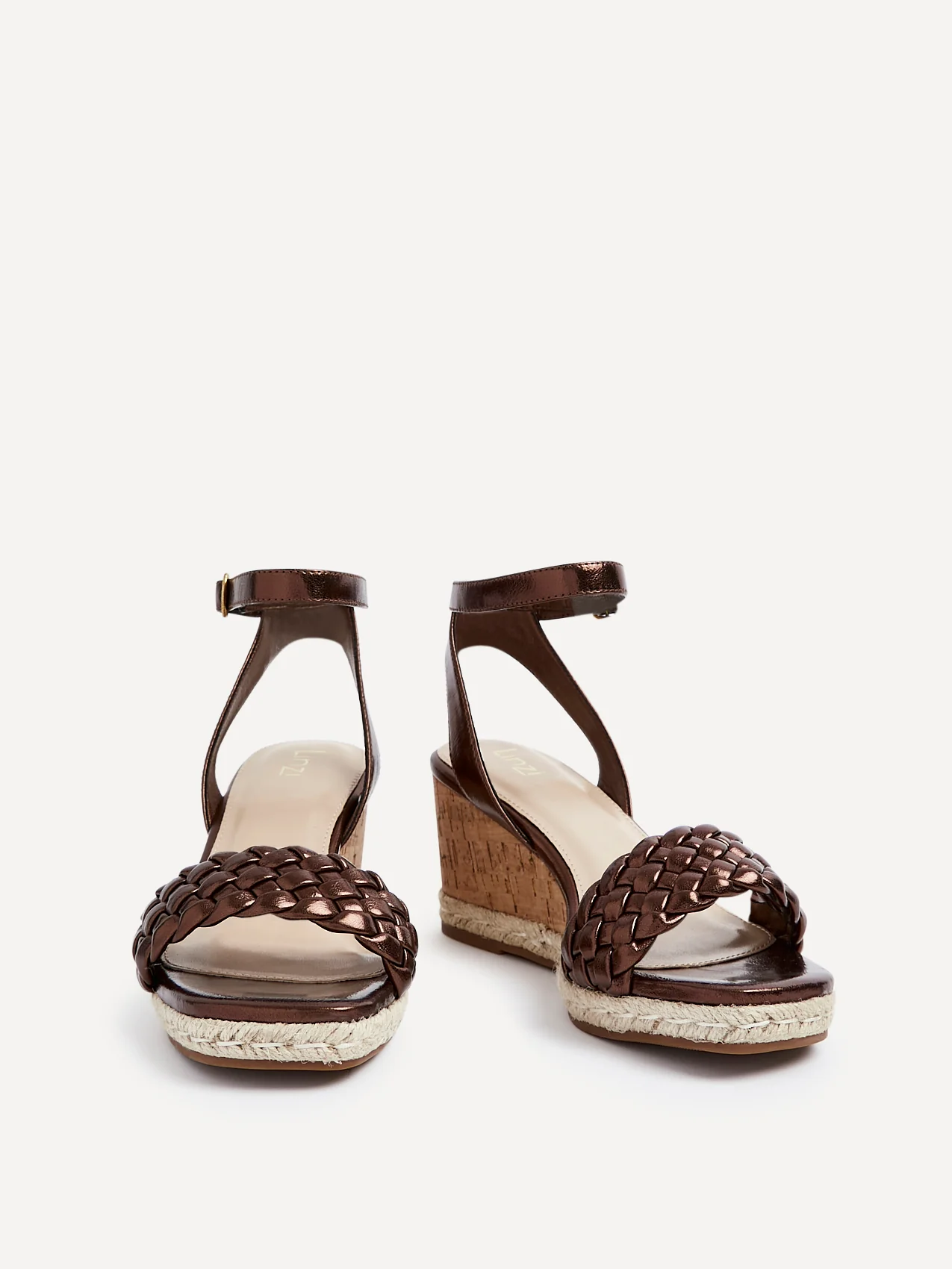 Regan Bronze Faux Leather Wedge Sandals - Image 3