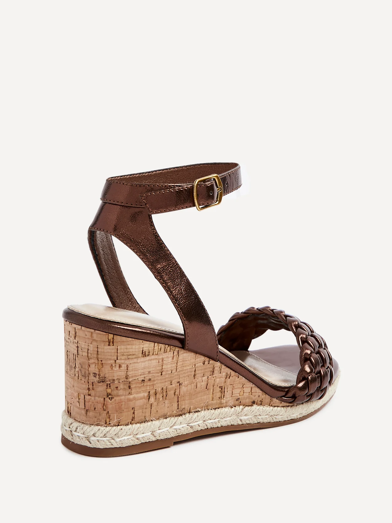 Regan Bronze Faux Leather Wedge Sandals - Image 5