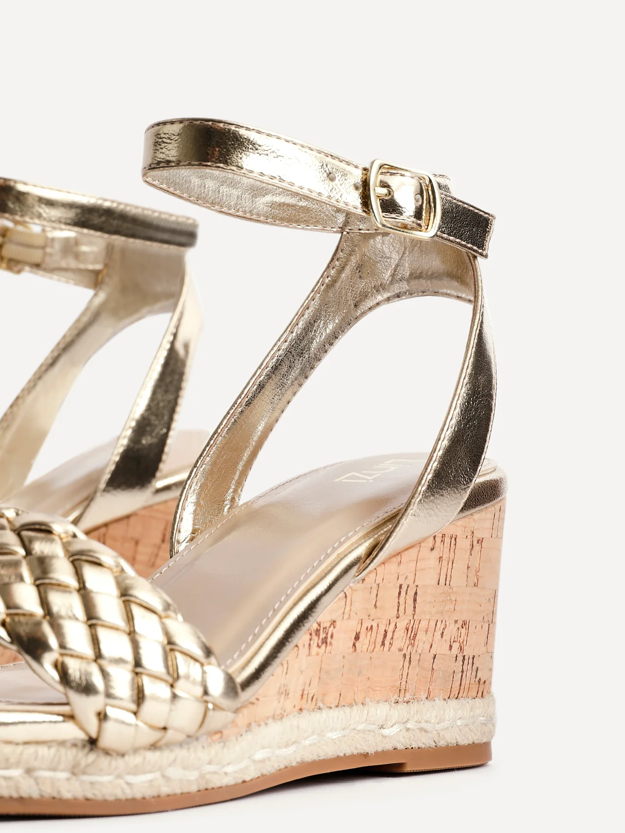 Regan Gold Faux Leather Wedge Sandals - Image 5
