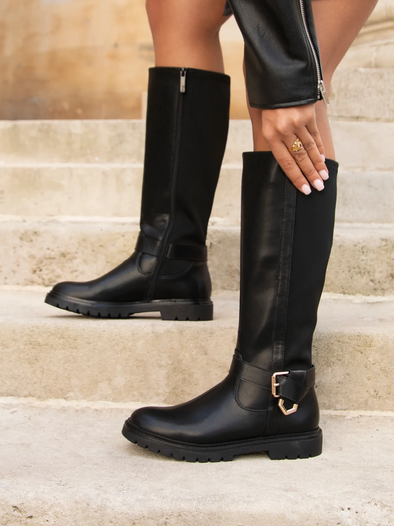 Regent Black Long Boots - Image 6
