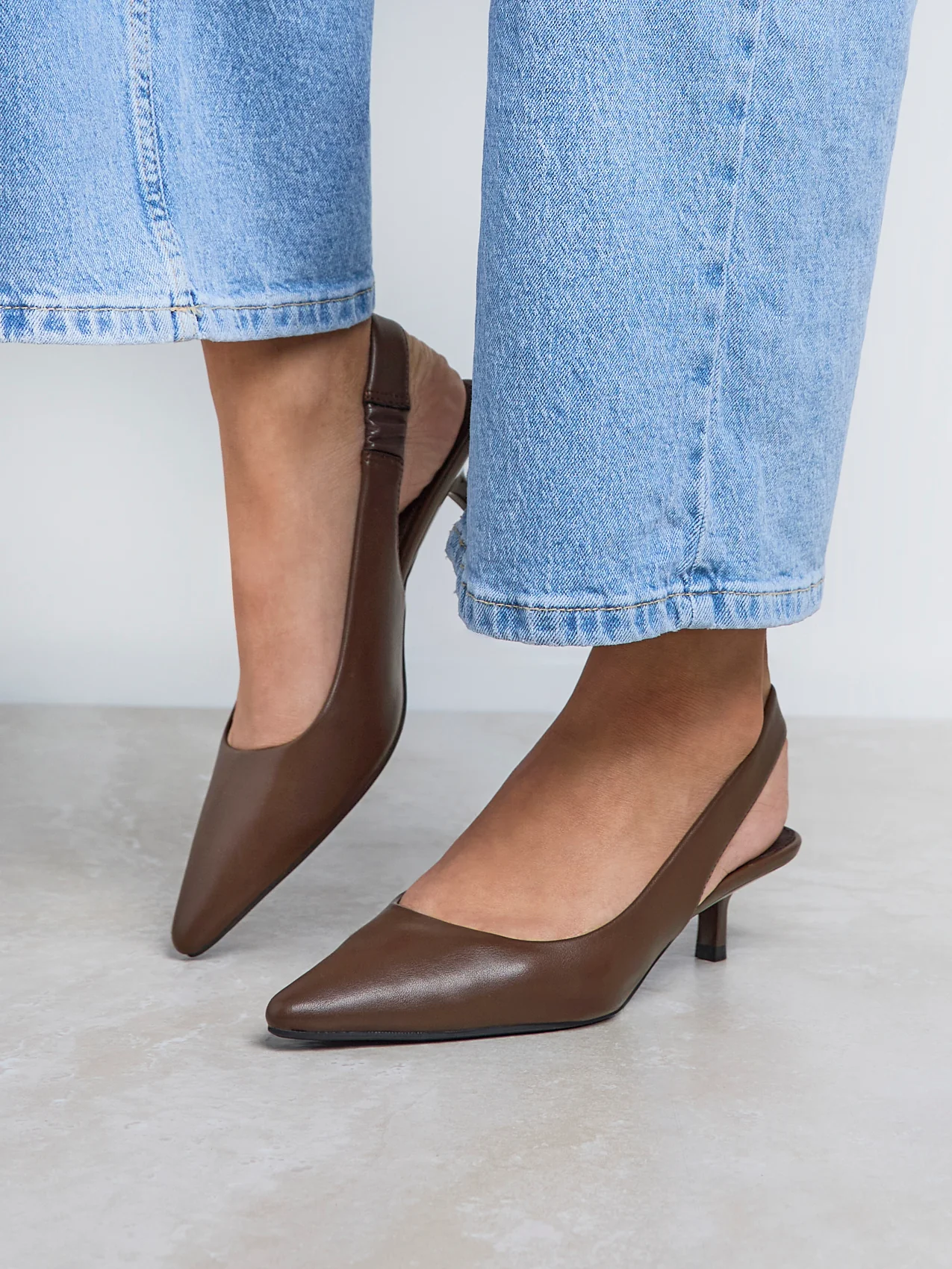 Reign Brown Faux Leather Court Heels - Image 6
