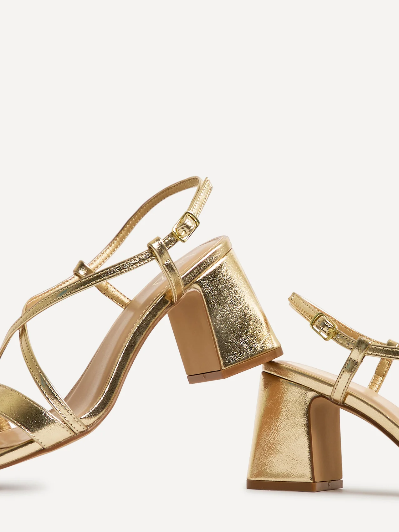 Remain Wide Fit Gold Heeled Sandals - Image 5