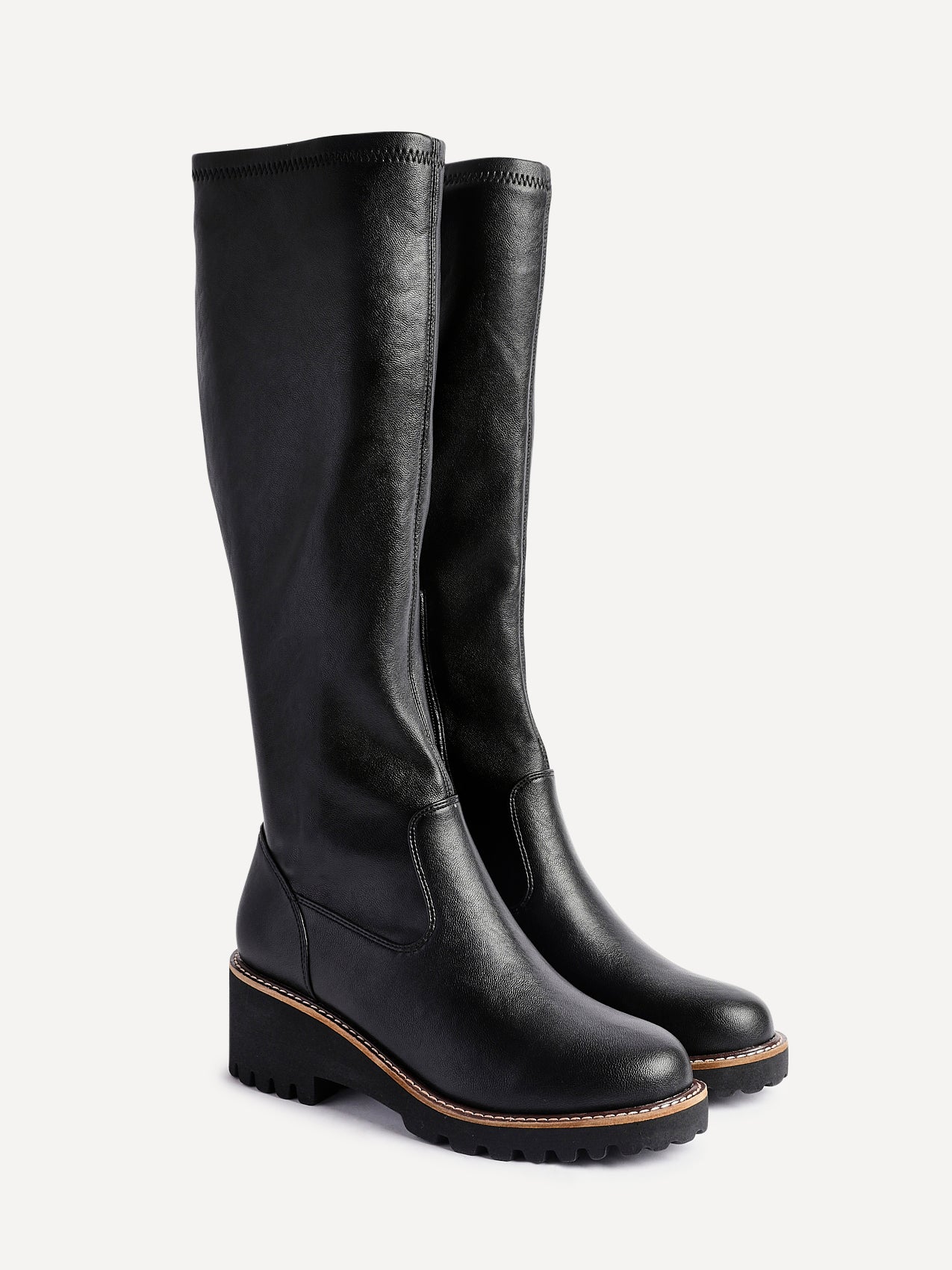Resist Black Wedge Long Boots - Image 4