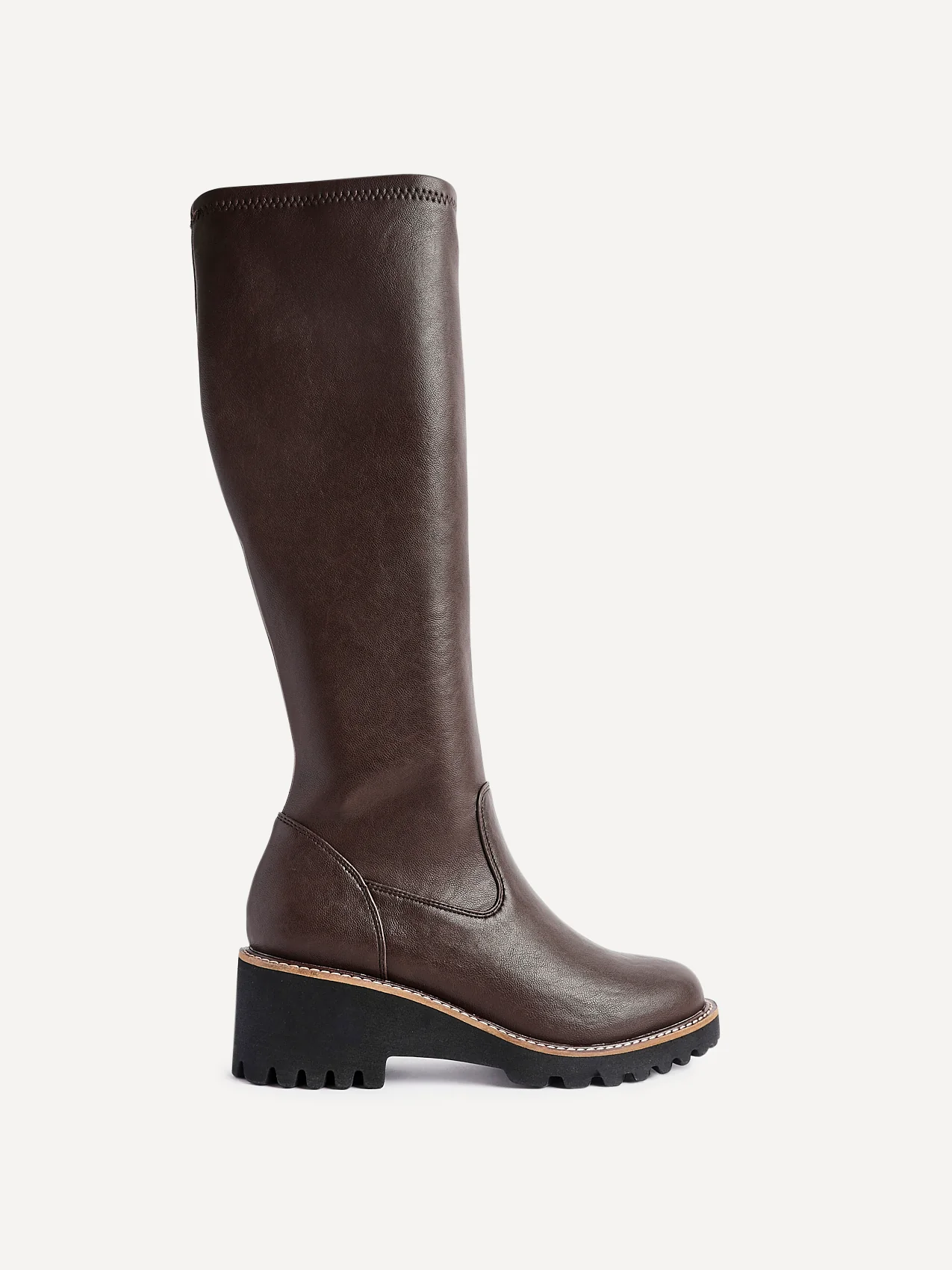 Resist Brown Wedge Long Boots - Image 2