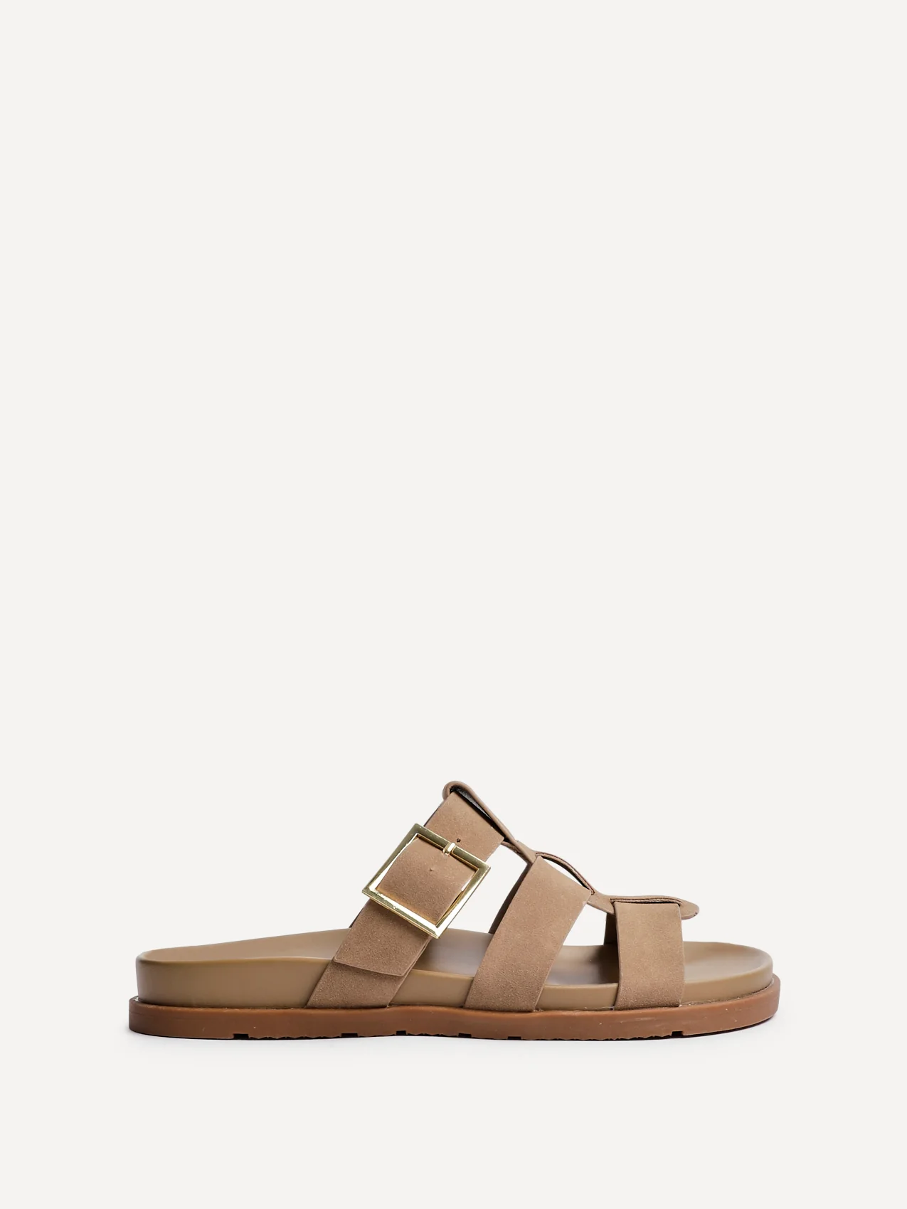 Restore Taupe Faux Nubuck Slip-On Gladiator Sandals - Image 2
