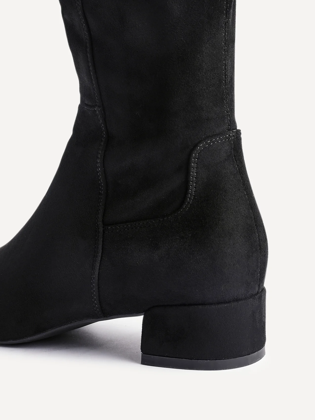 Revolve Black Faux Suede Block Heel Long Boots - Image 5