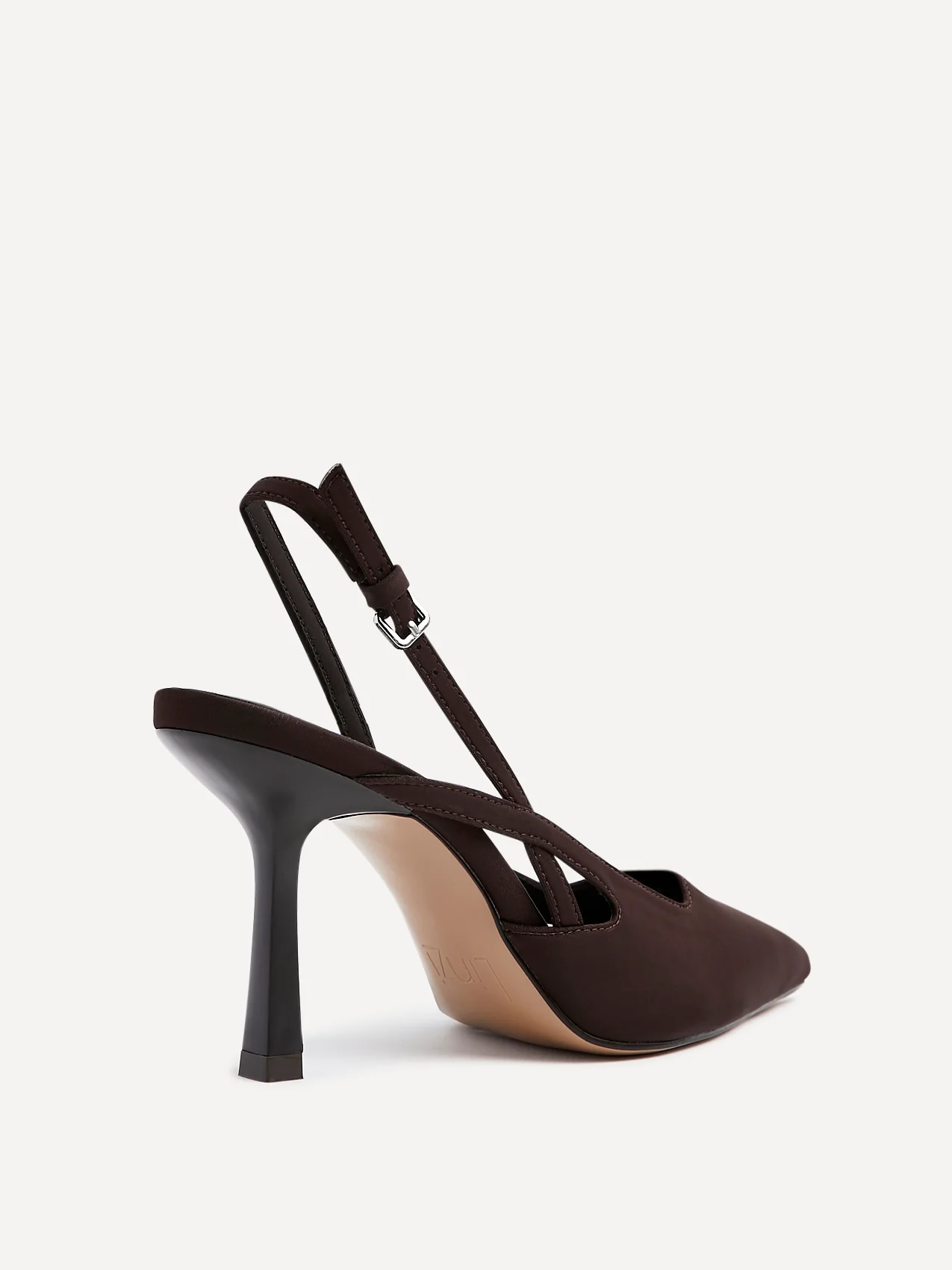 Rhea Brown Scuba Sling Back Court Heels - Image 3