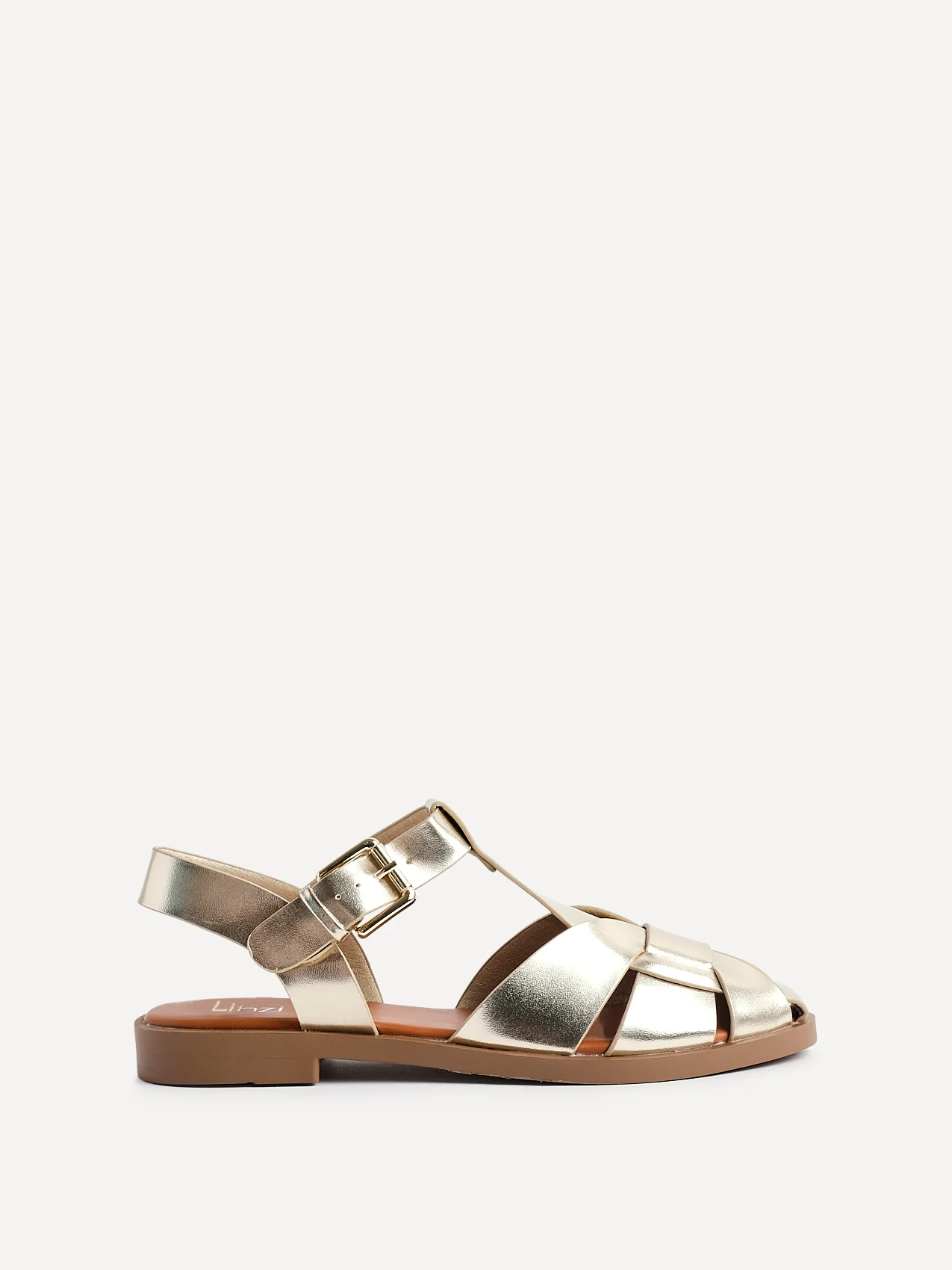 Rhoda Gold Flat Fisherman Sandals - Image 2