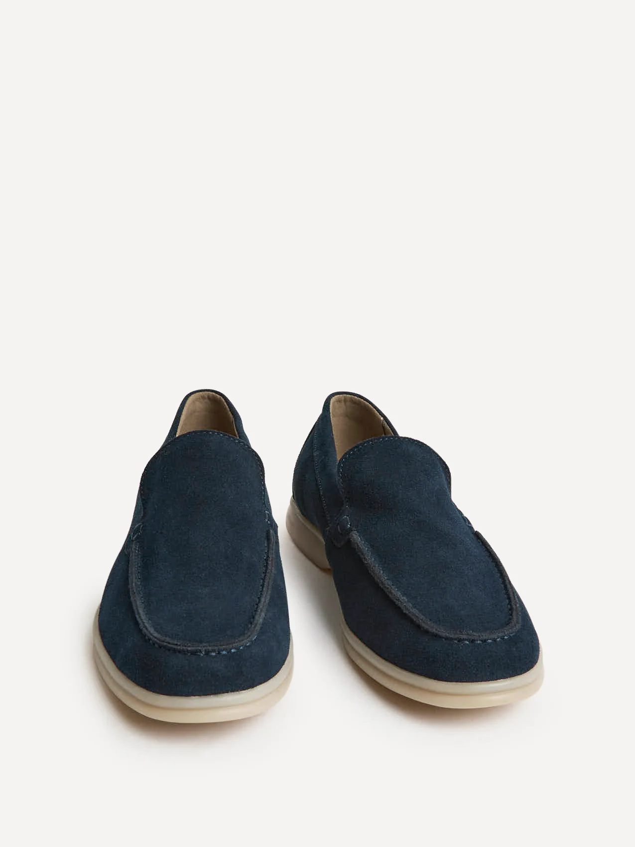 Rino Mens Navy Suede Leather Loafers - Image 3