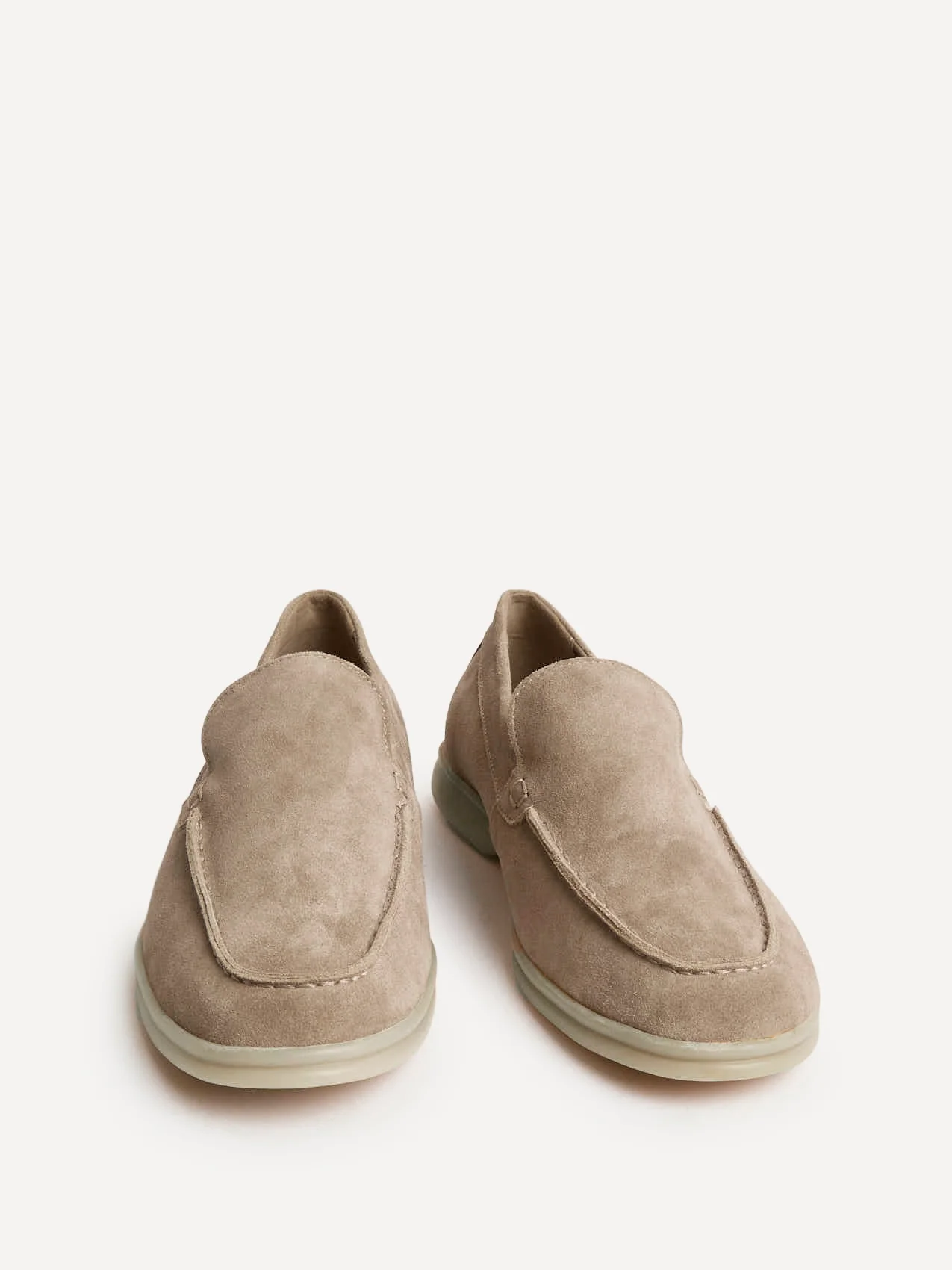 Rino Mens Taupe Suede Leather Loafers - Image 3