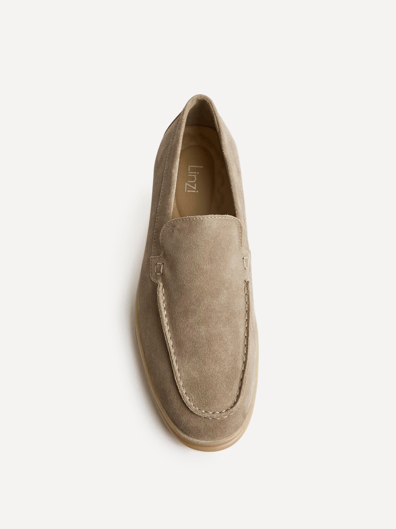 Rino Mens Taupe Suede Leather Loafers - Image 4