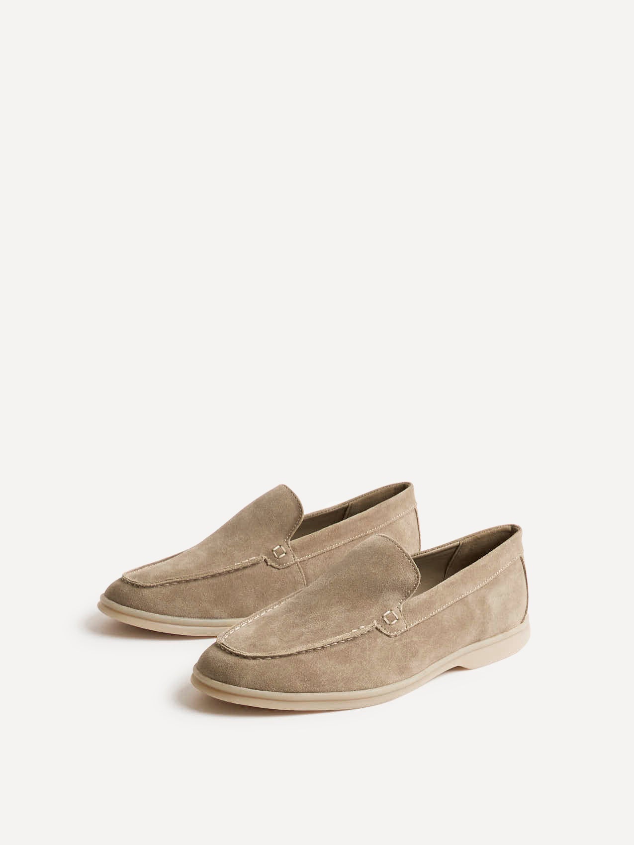 Rino Mens Taupe Suede Leather Loafers - Image 5