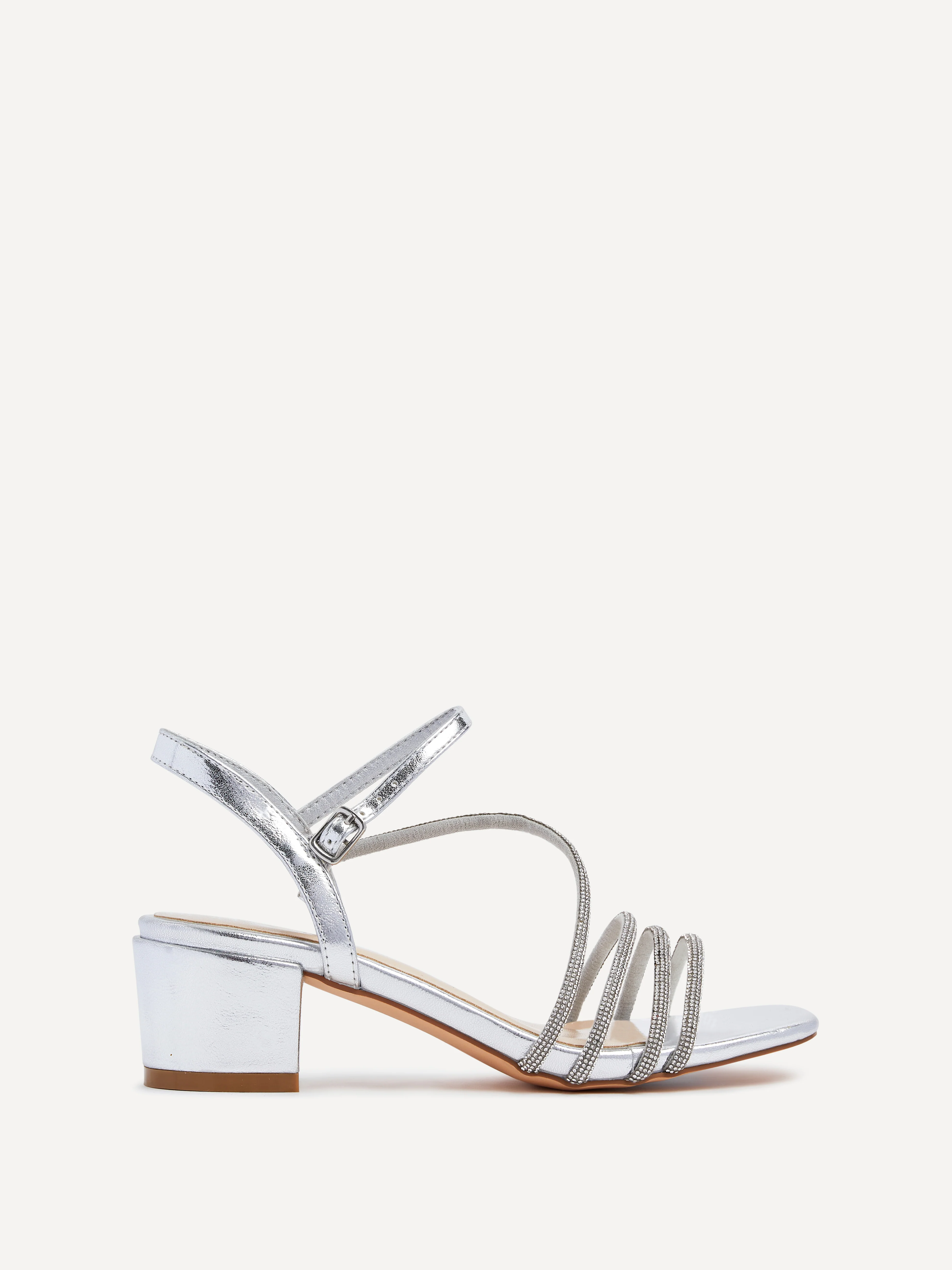 Riri Silver Diamante Heeled Sandals