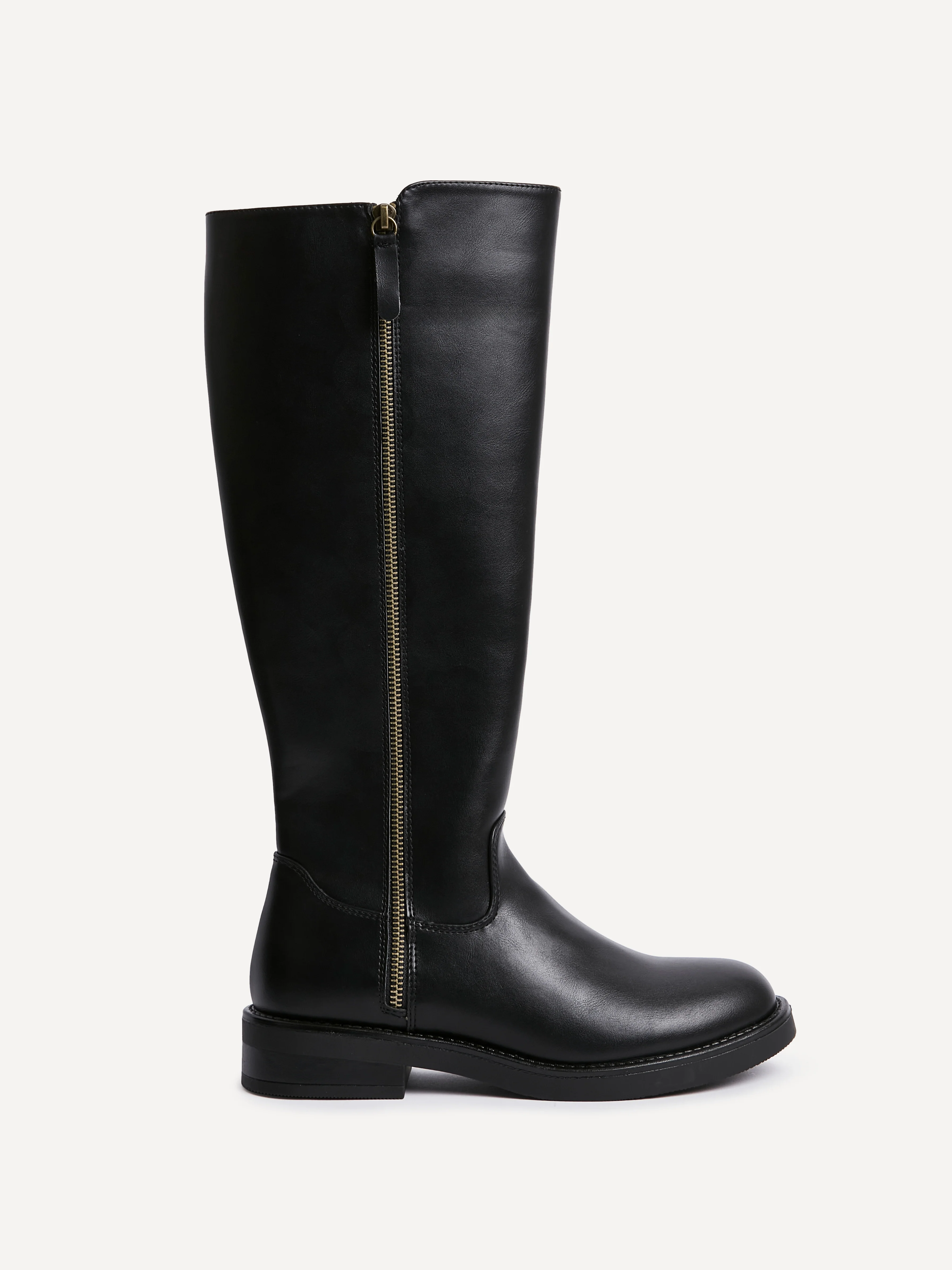 Roam Black Zip-Up Long Boots - Image 2