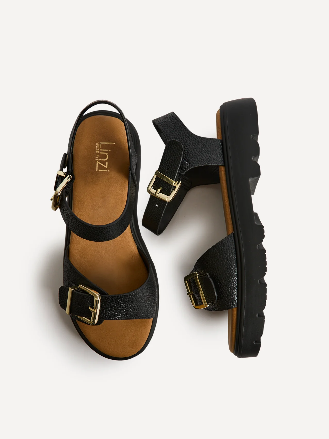 Rocket Wide Fit Black Chunky Sandals - Image 5