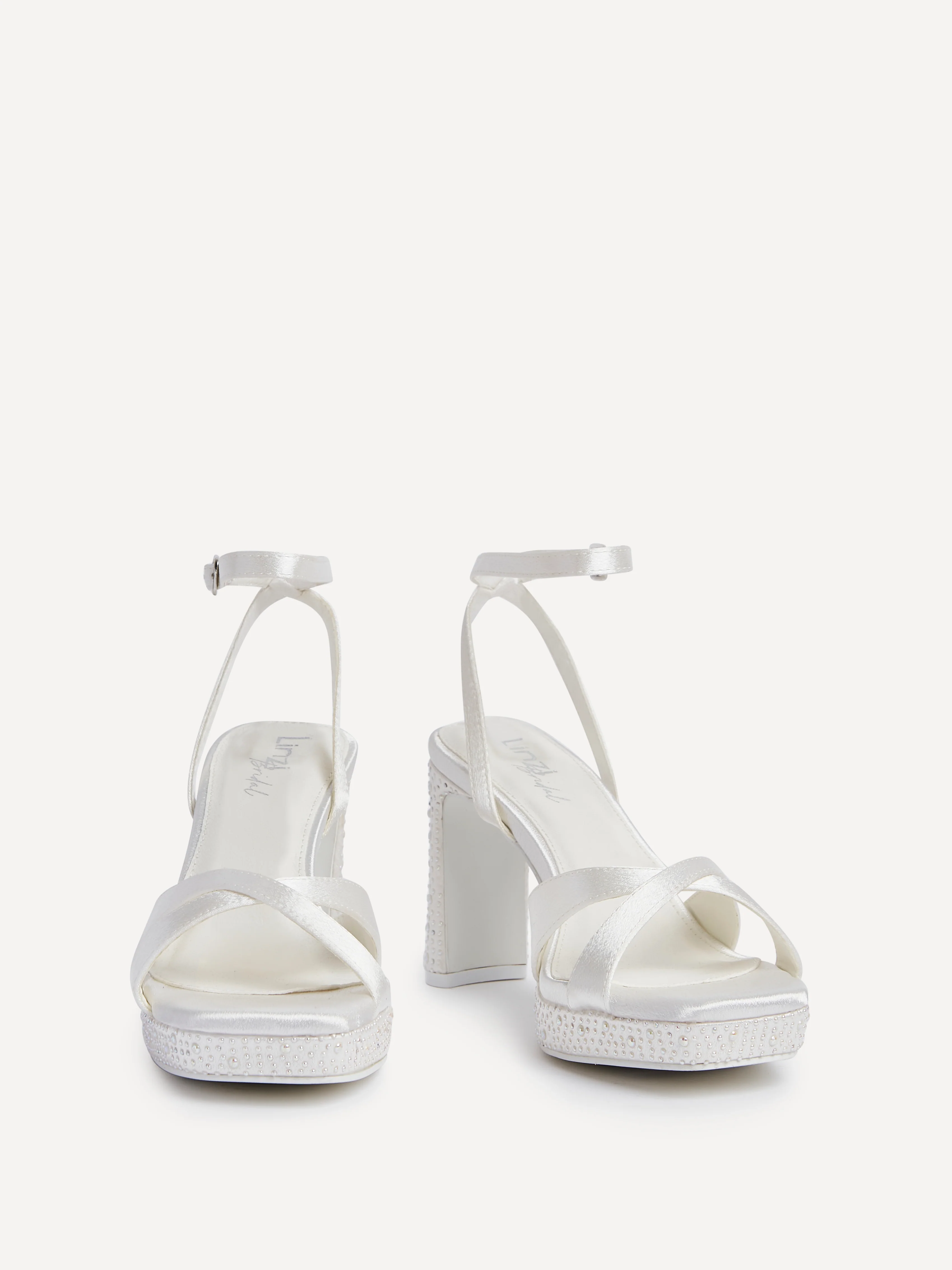 Romantica Bridal Ivory Satin Embellished Heels - Image 3