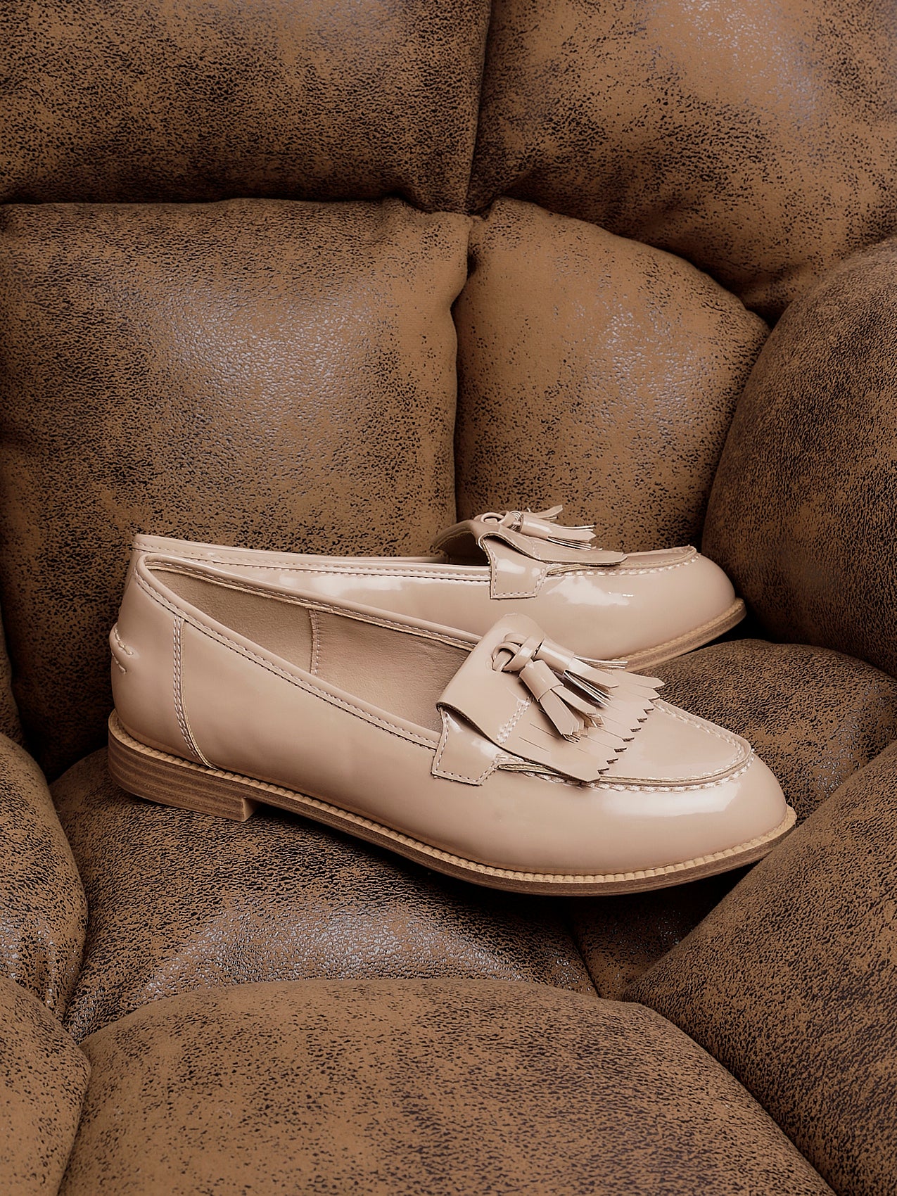 Rosemary Mocha Faux Leather Loafers - Image 7