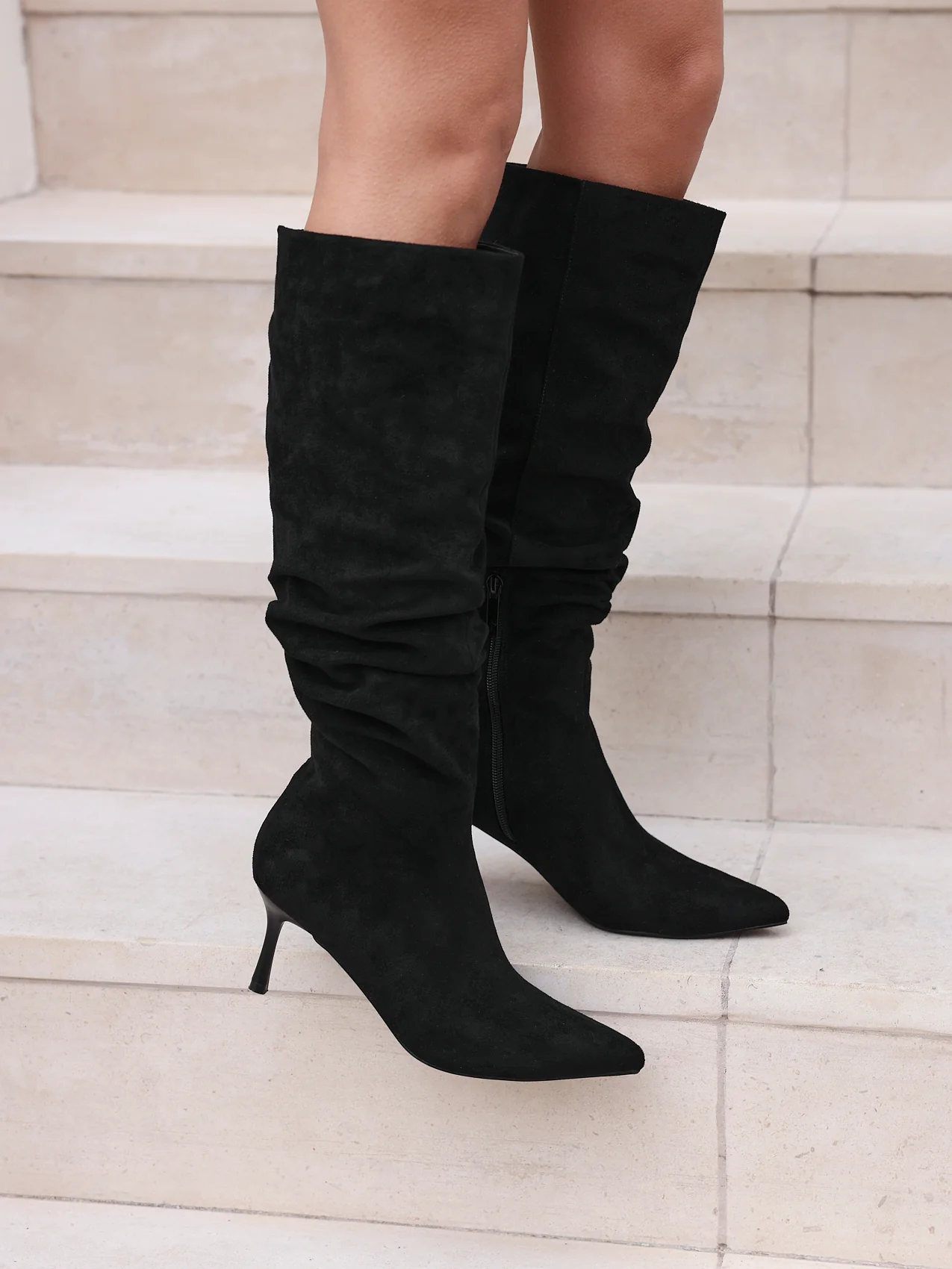 Rosenna Black Long Stiletto Boots - Image 6