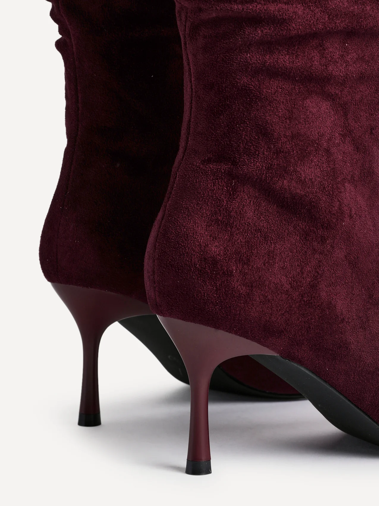 Rosenna Burgundy Long Stiletto Boots - Image 4
