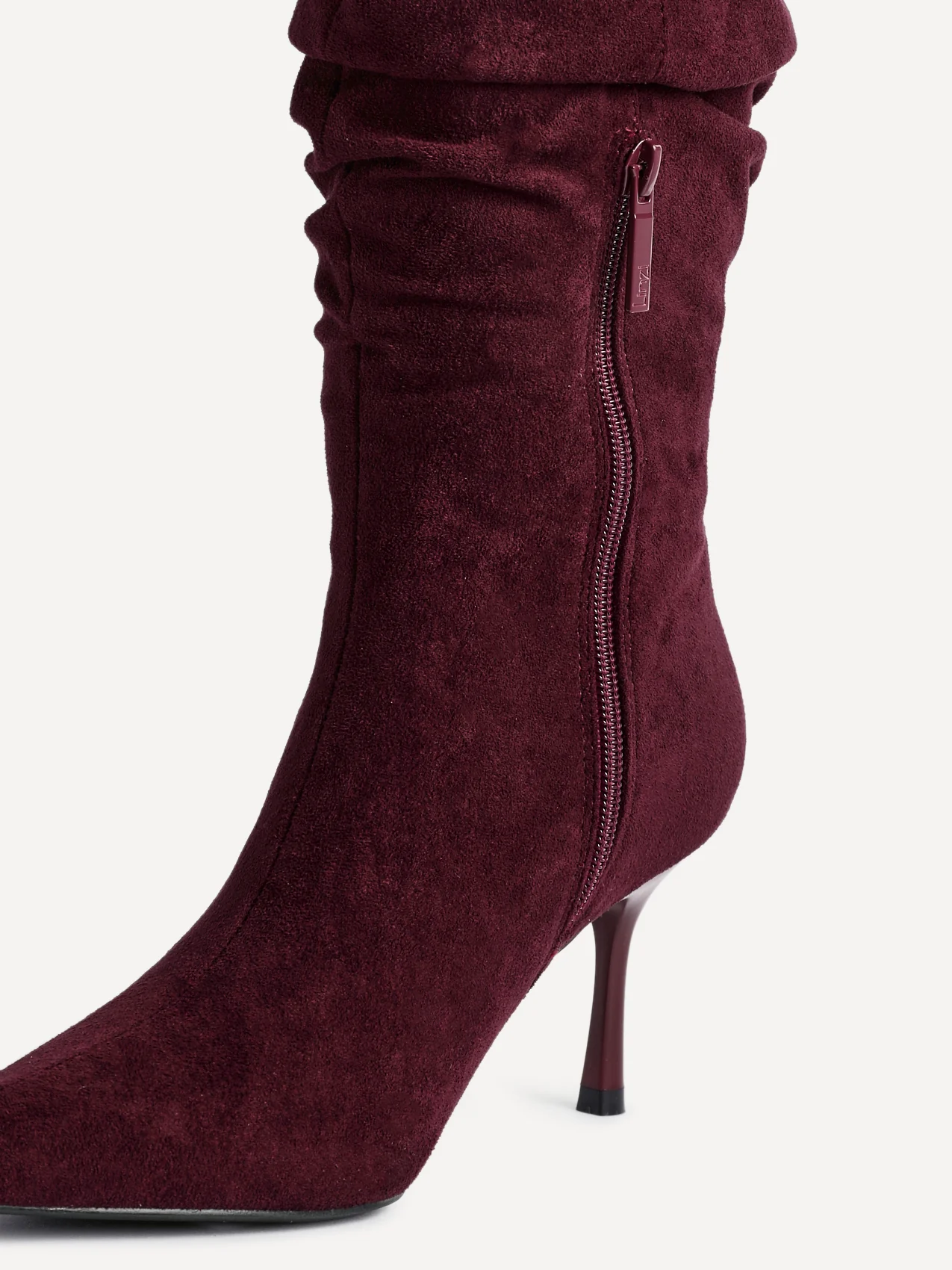 Rosenna Burgundy Long Stiletto Boots - Image 5