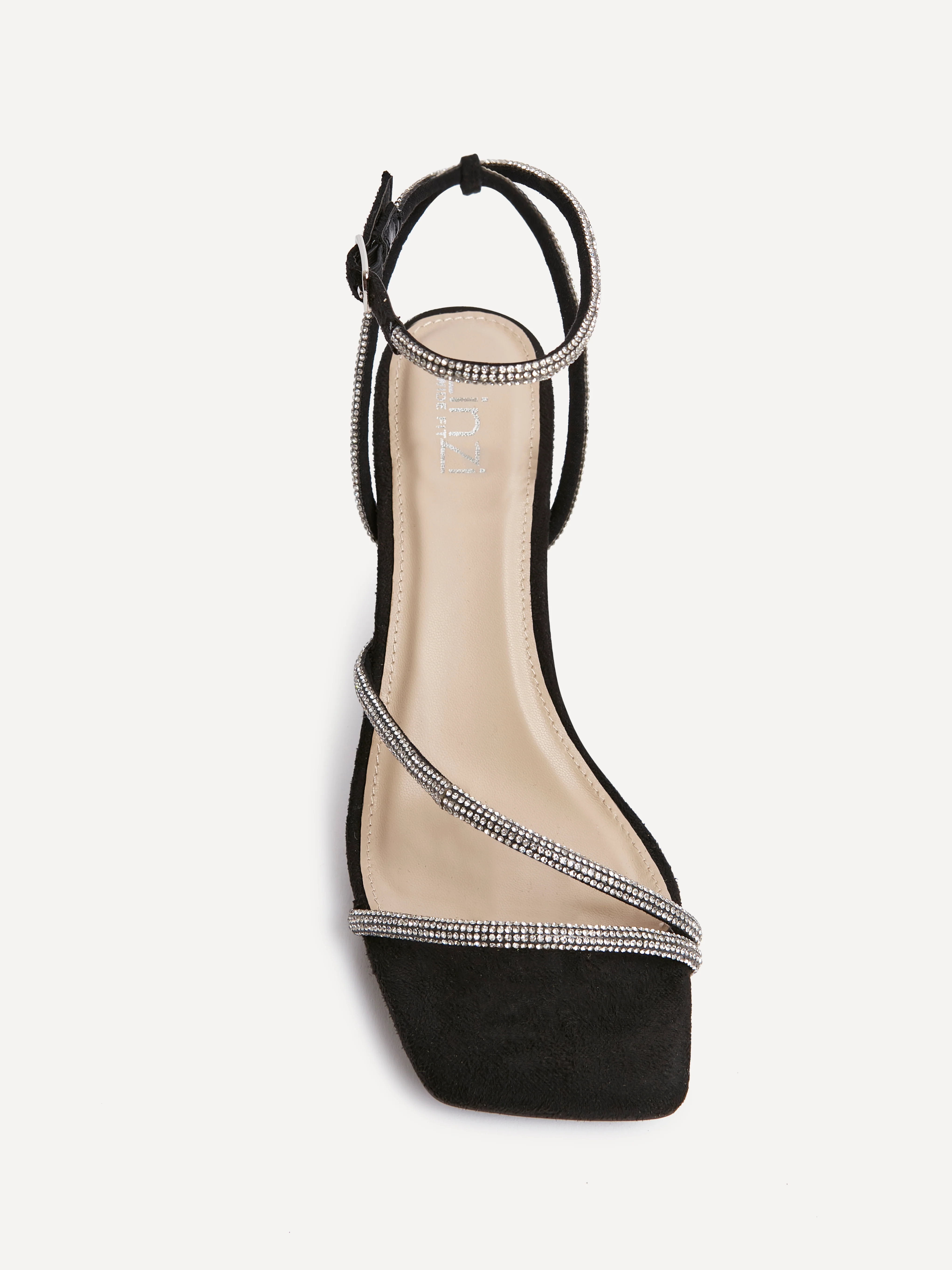 Ruma Wide Fit Black Diamante Heeled Sandals - Image 3