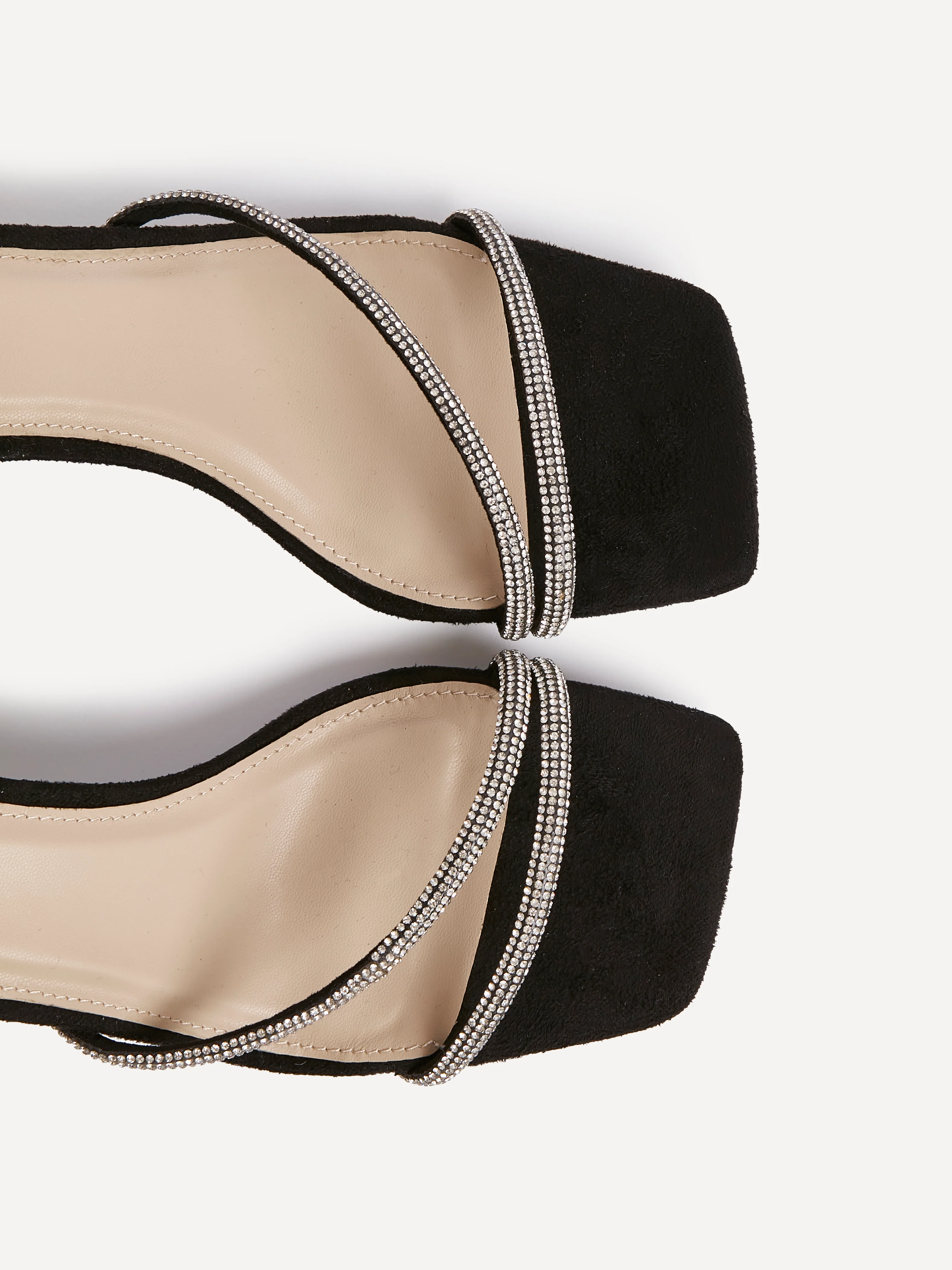 Ruma Wide Fit Black Diamante Heeled Sandals - Image 4