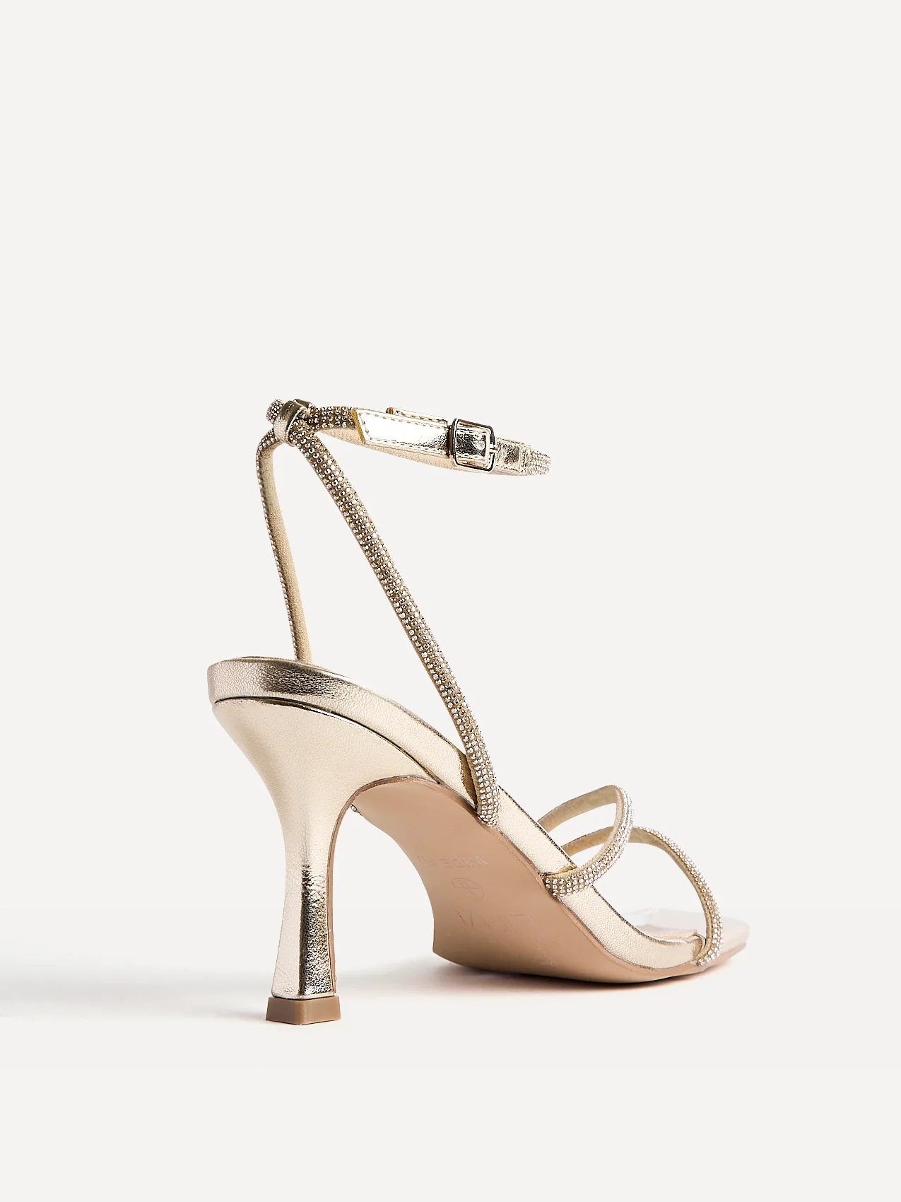 Ruma Wide Fit Gold Diamante Heeled Sandals - Image 5