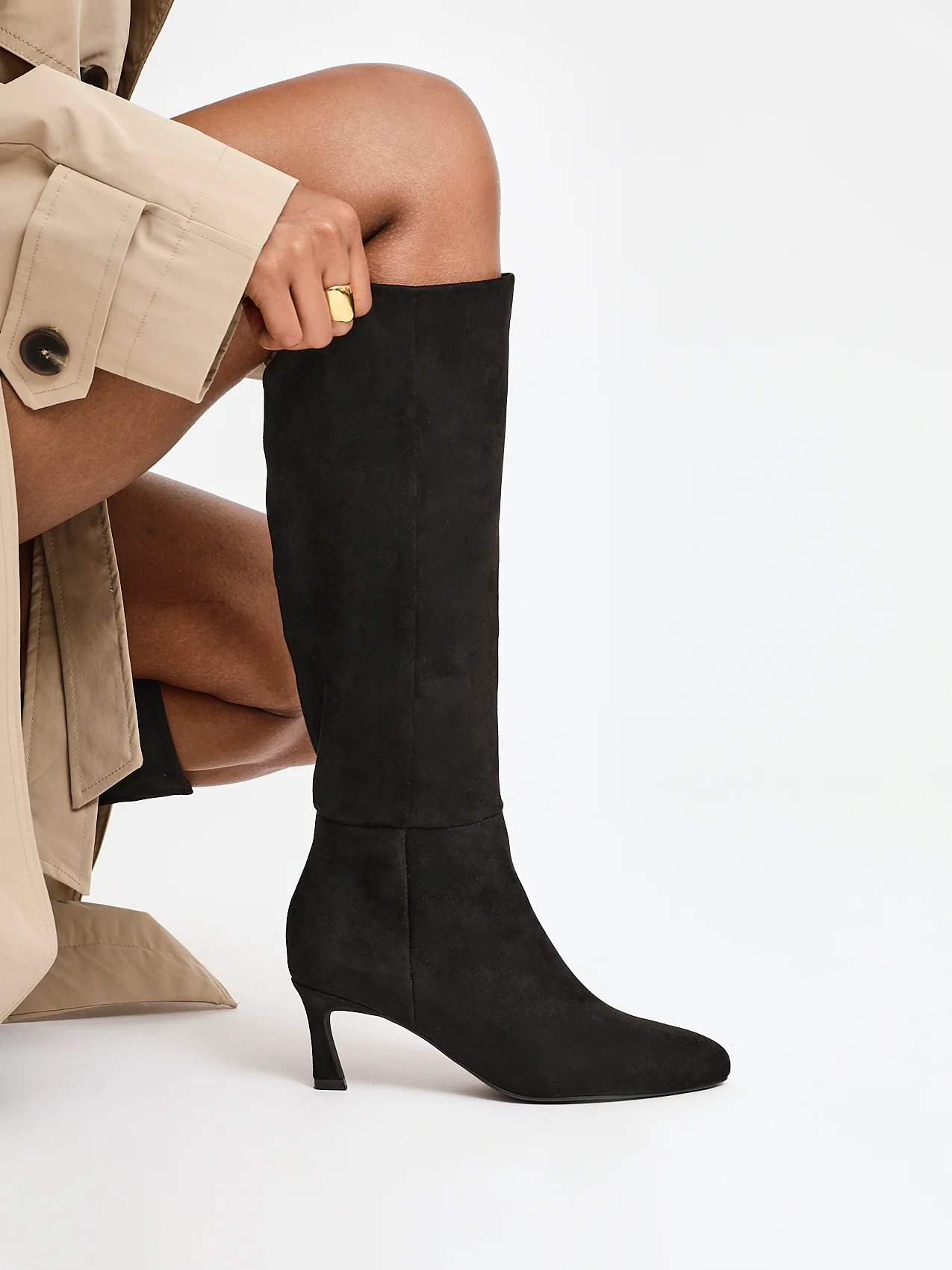 Rush Black Long Stiletto Boots - Image 7