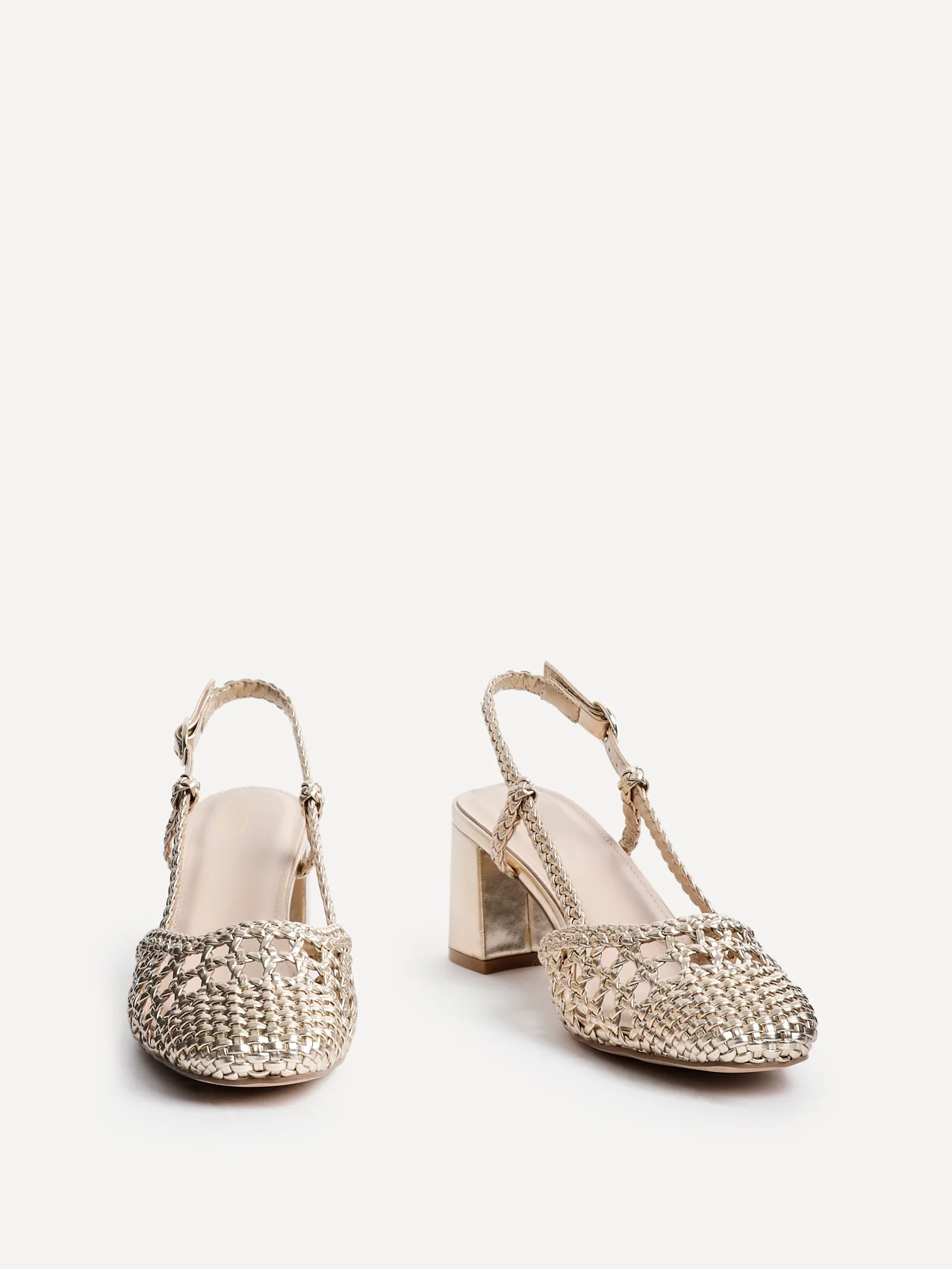 Sandria Gold Handwoven Court Heels - Image 3