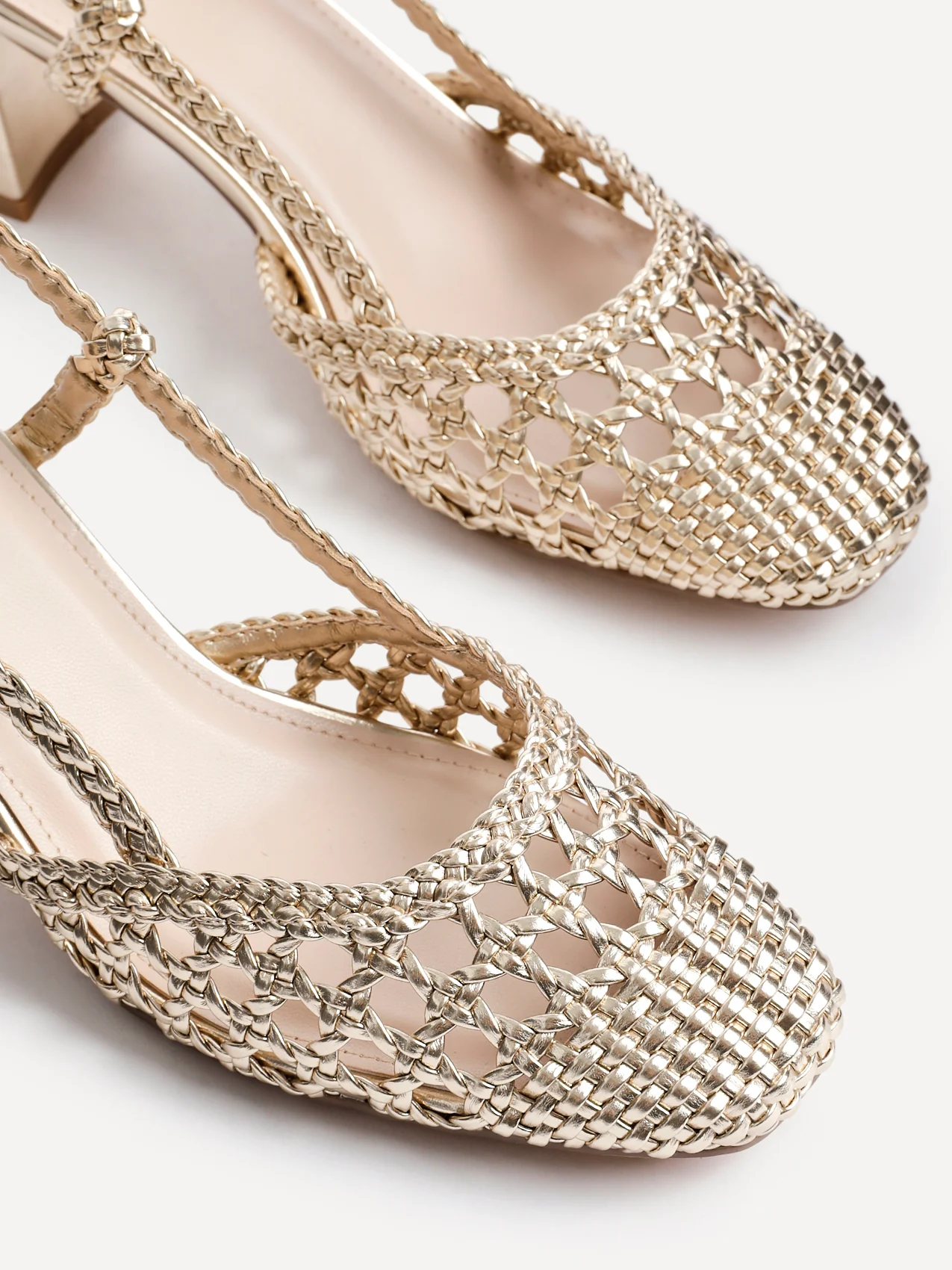 Sandria Gold Handwoven Court Heels - Image 4