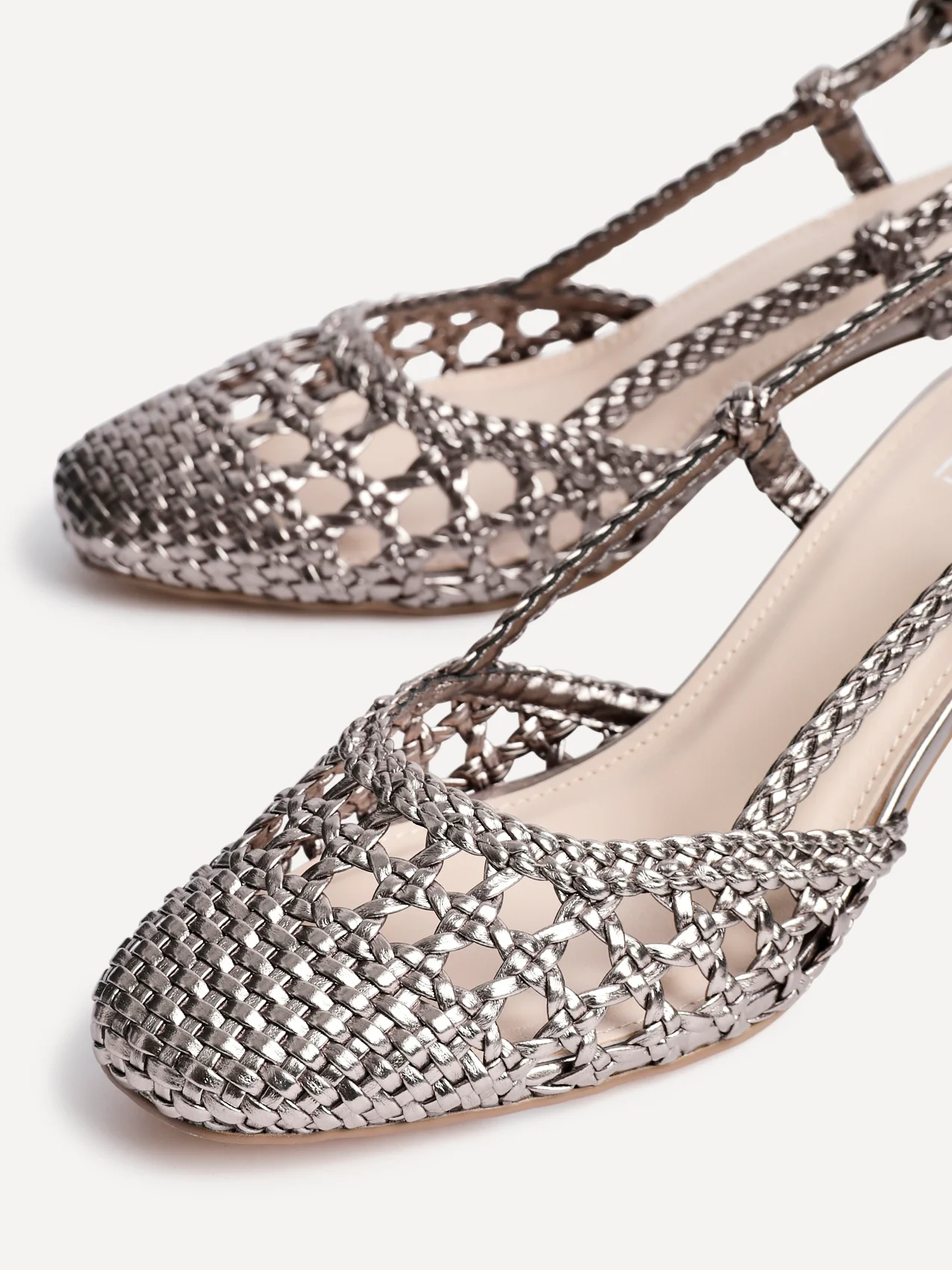 Sandria Pewter Handwoven Court Heels - Image 4