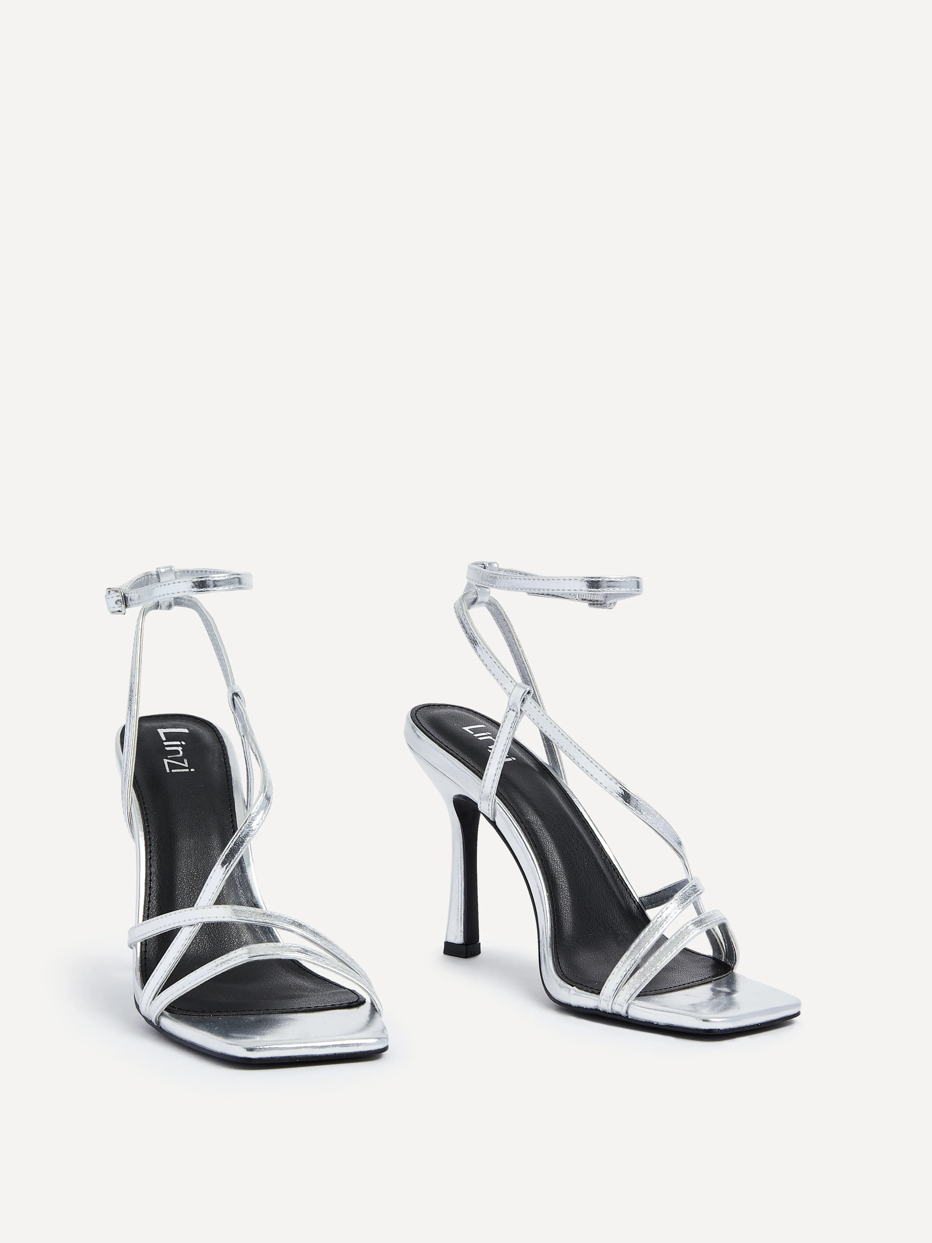 Savannah Silver Strappy Heels - Image 3