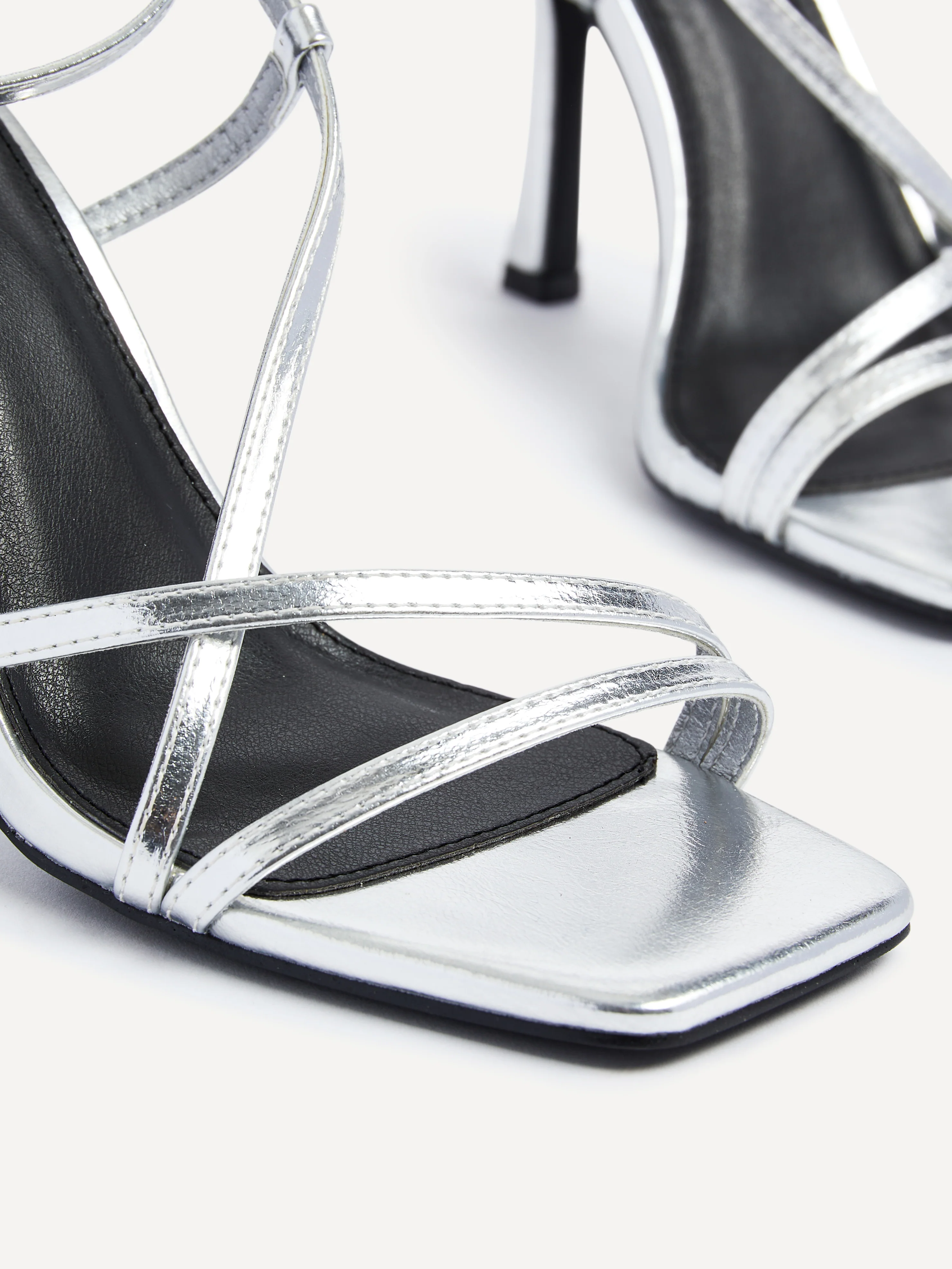 Savannah Silver Strappy Heels - Image 4