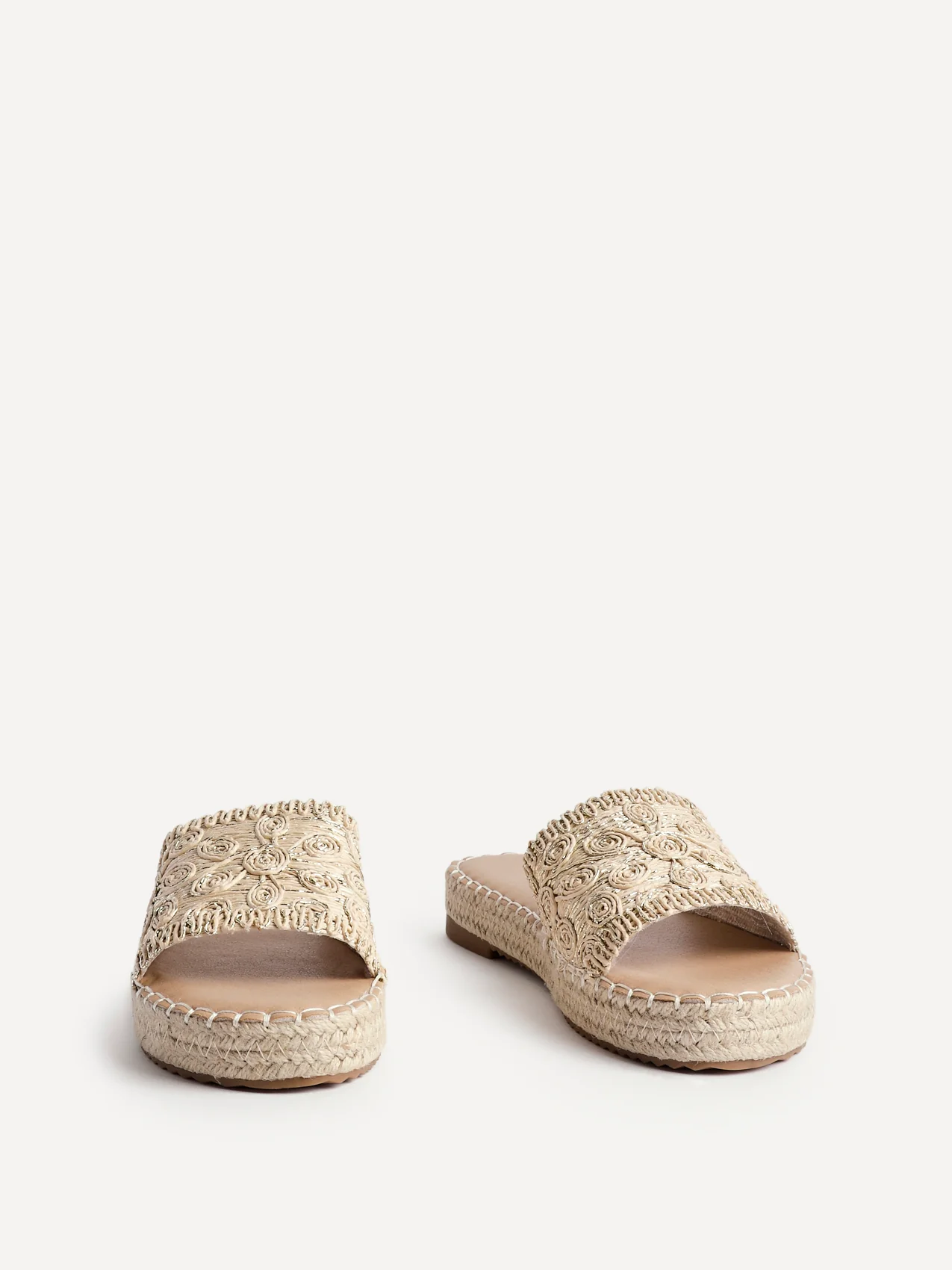 Savvy Gold Woven Slider Sandals - Image 3