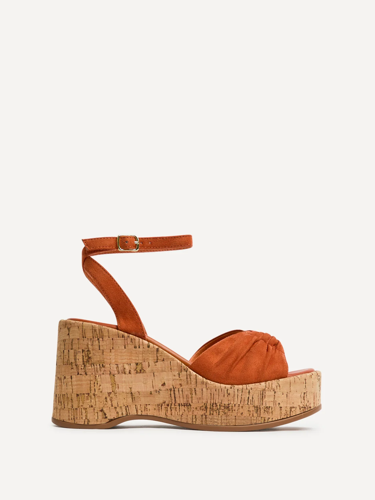 Saxon Rust Suede Wedge Sandals - Image 2