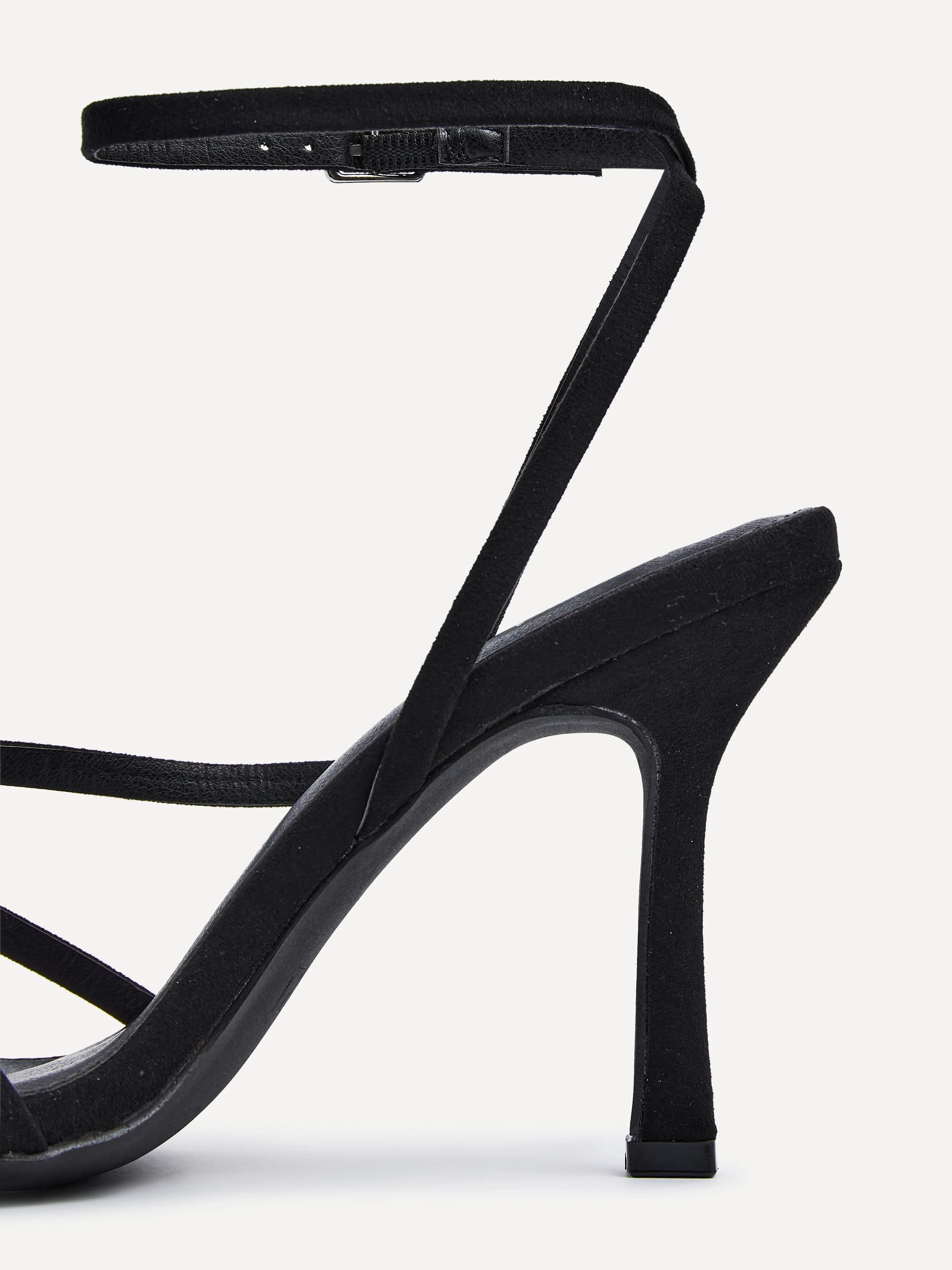 Scarlett Black Faux Suede Strappy Heels - Image 5