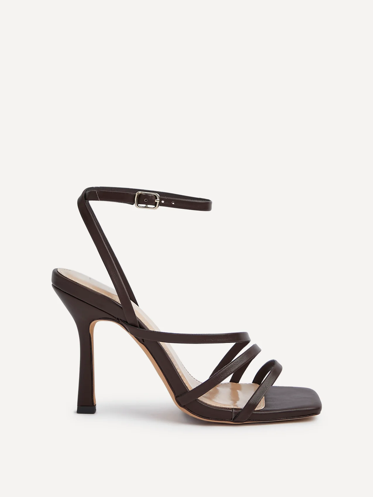 Scarlett Brown Faux Leather Strappy Heels - Image 2