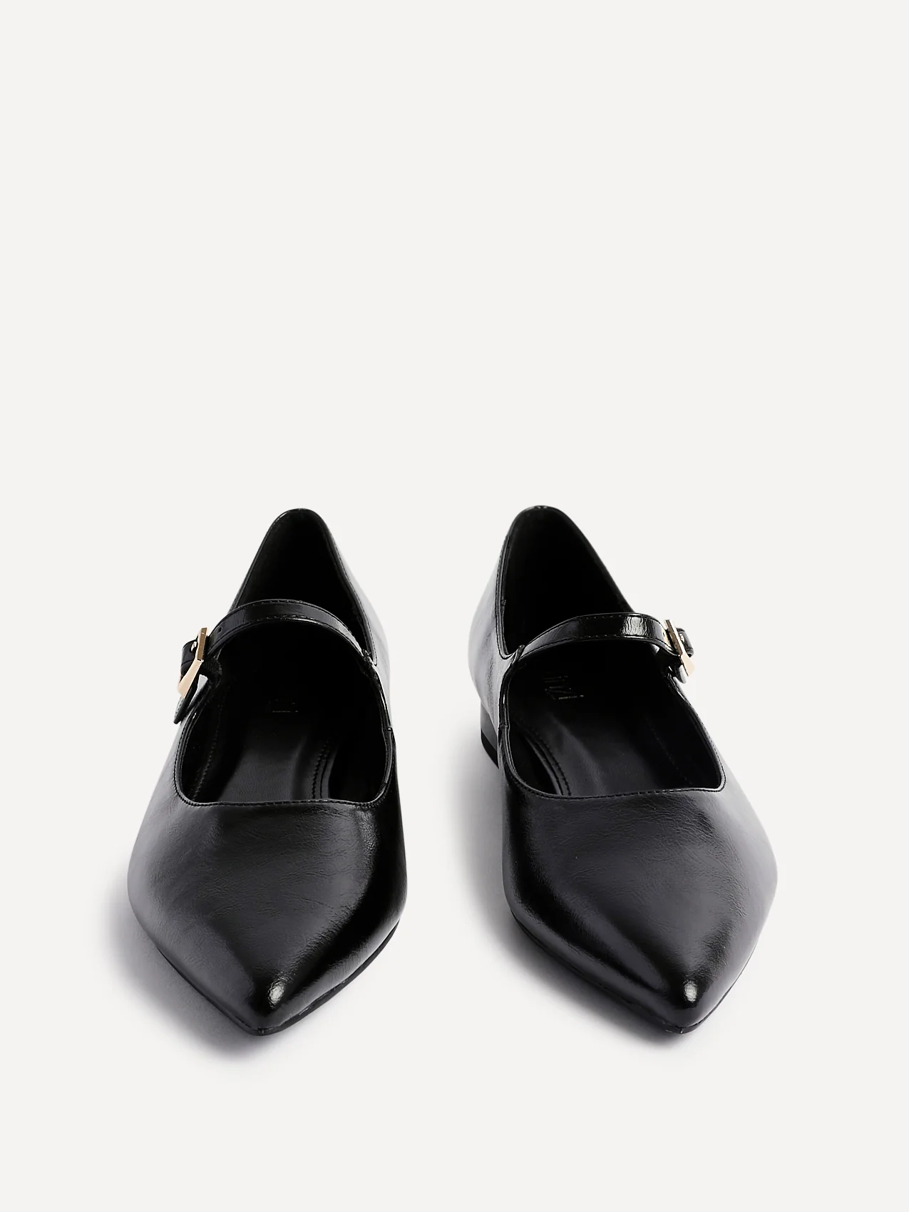 Seattle Black Faux Leather Flats - Image 3