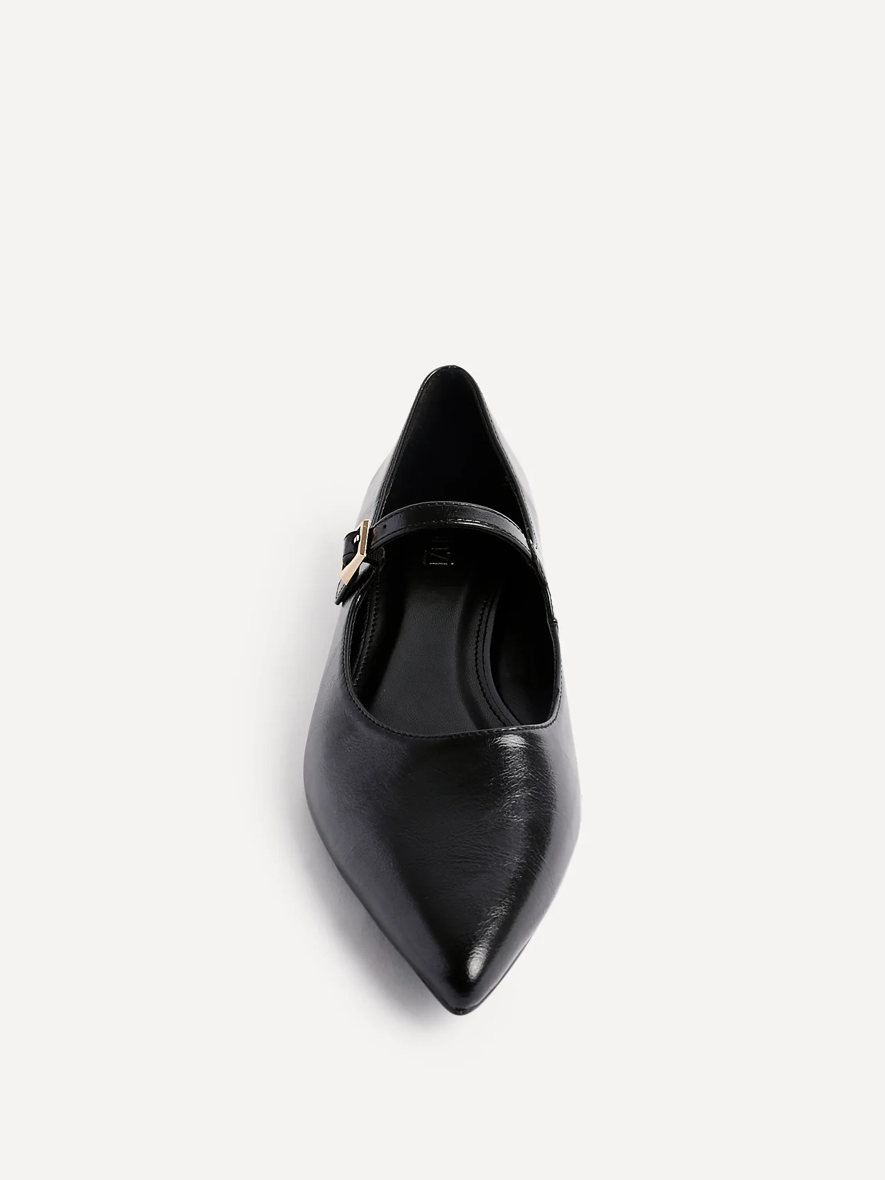 Seattle Black Faux Leather Flats - Image 4