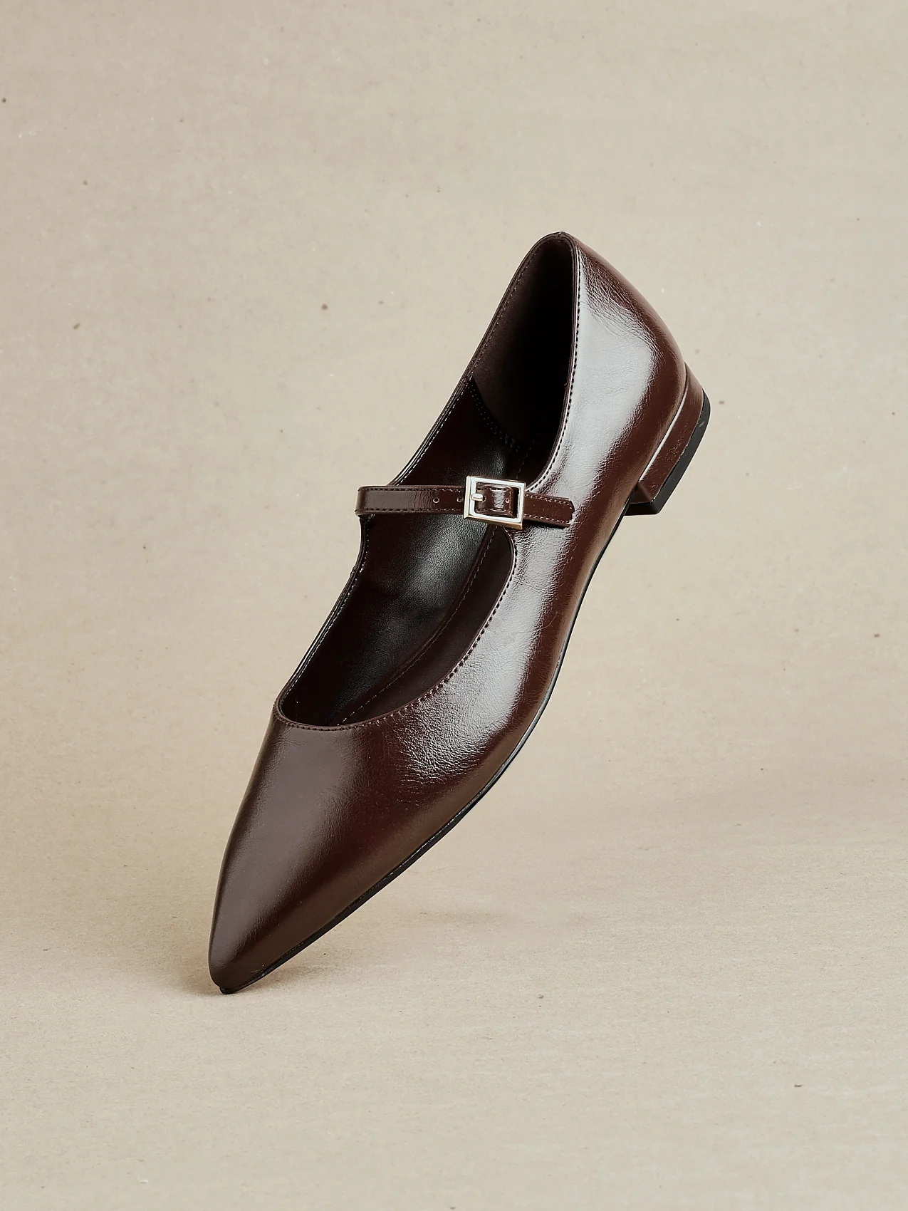 Seattle Brown Faux Leather Flats - Image 6